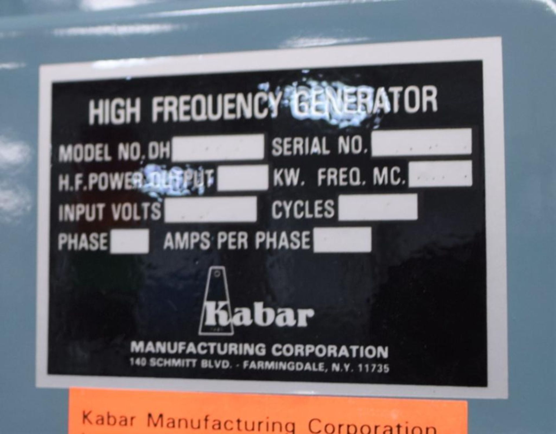 Kabar Manufacturing Radio Frequency Sealer/Press - Image 12 of 18