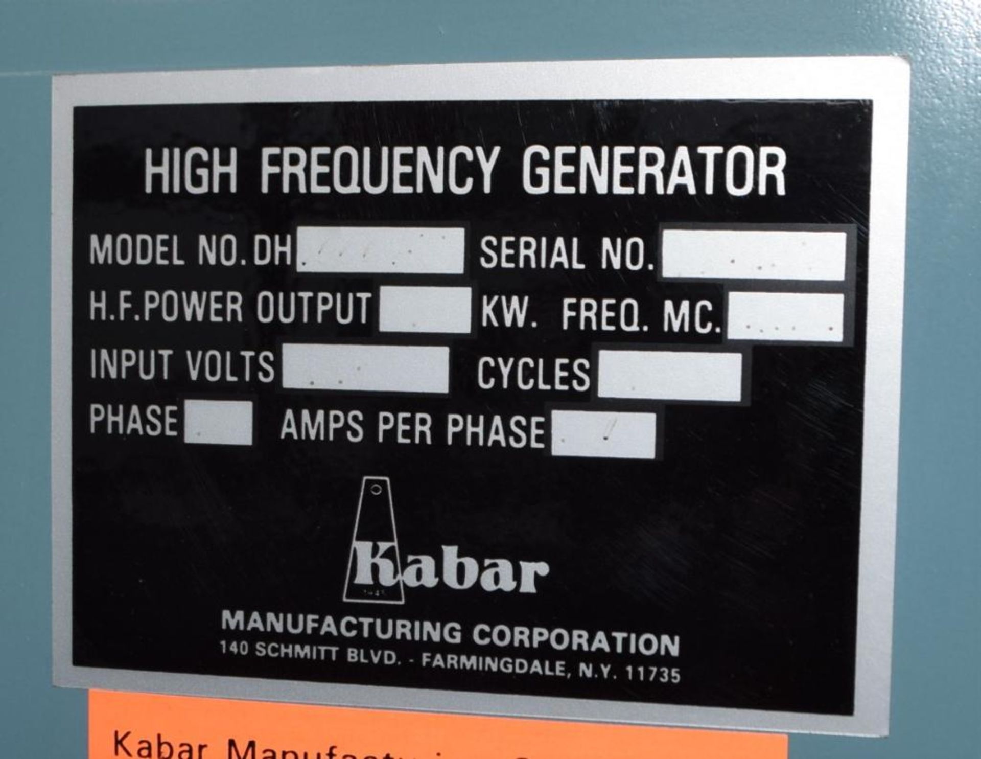 Kabar Manufacturing Radio Frequency Sealer/Press - Image 11 of 16