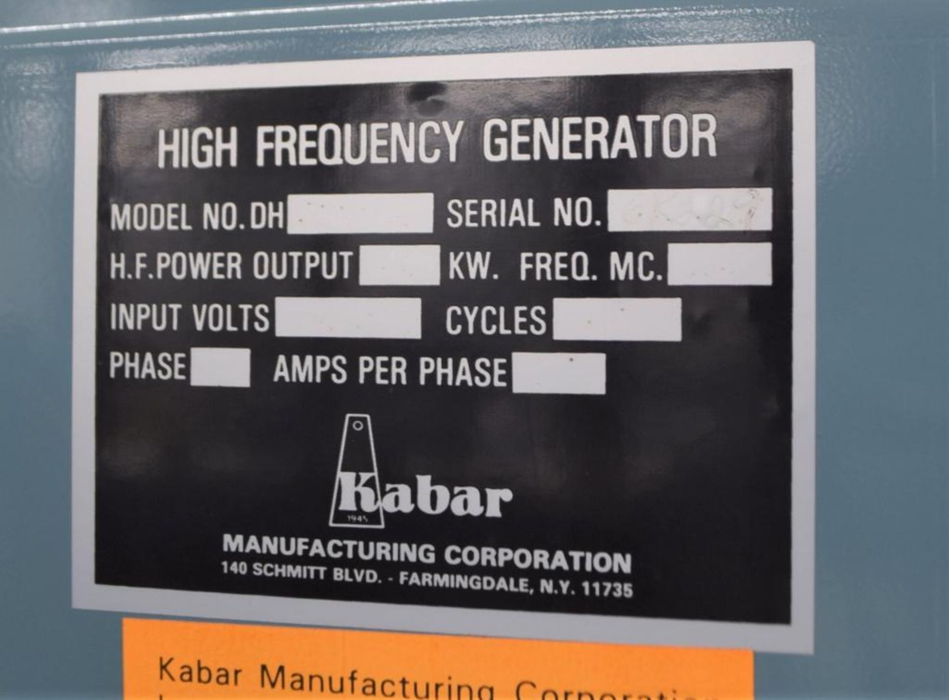 Kabar Manufacturing Radio Frequency Sealer/Press - Image 18 of 24