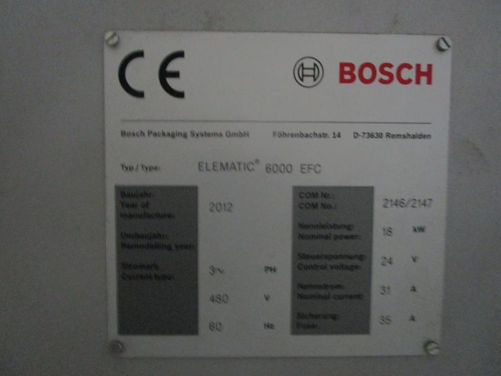 Bosch Triseal Carton Closer Model Elematic 6000 EFC - Image 4 of 26