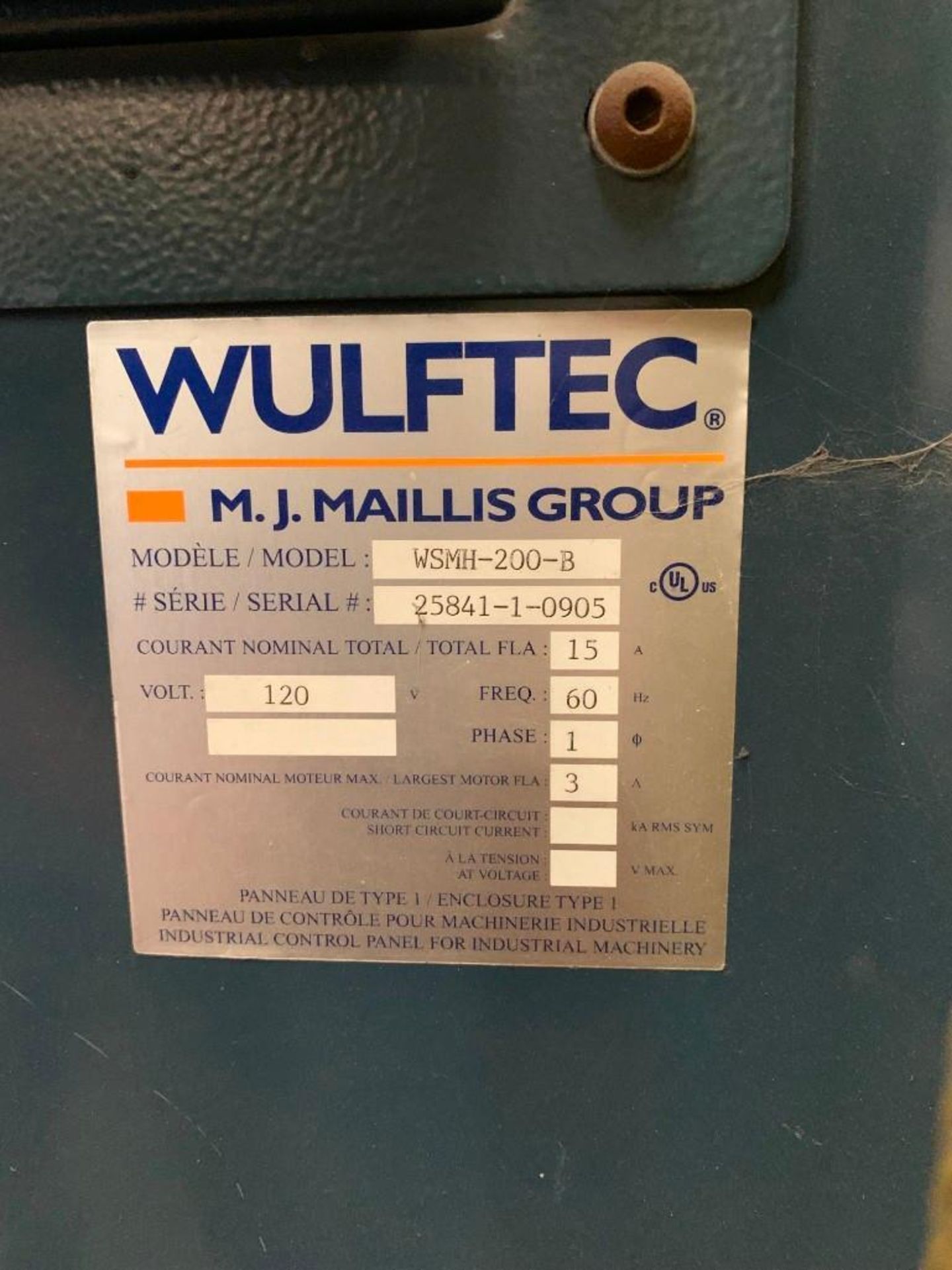 Wulftec Pallet Stretch Wrapper- Smart Series- Model - WSMH-200-B. Serial Number - 25841-1-0905- 120 - Image 5 of 5