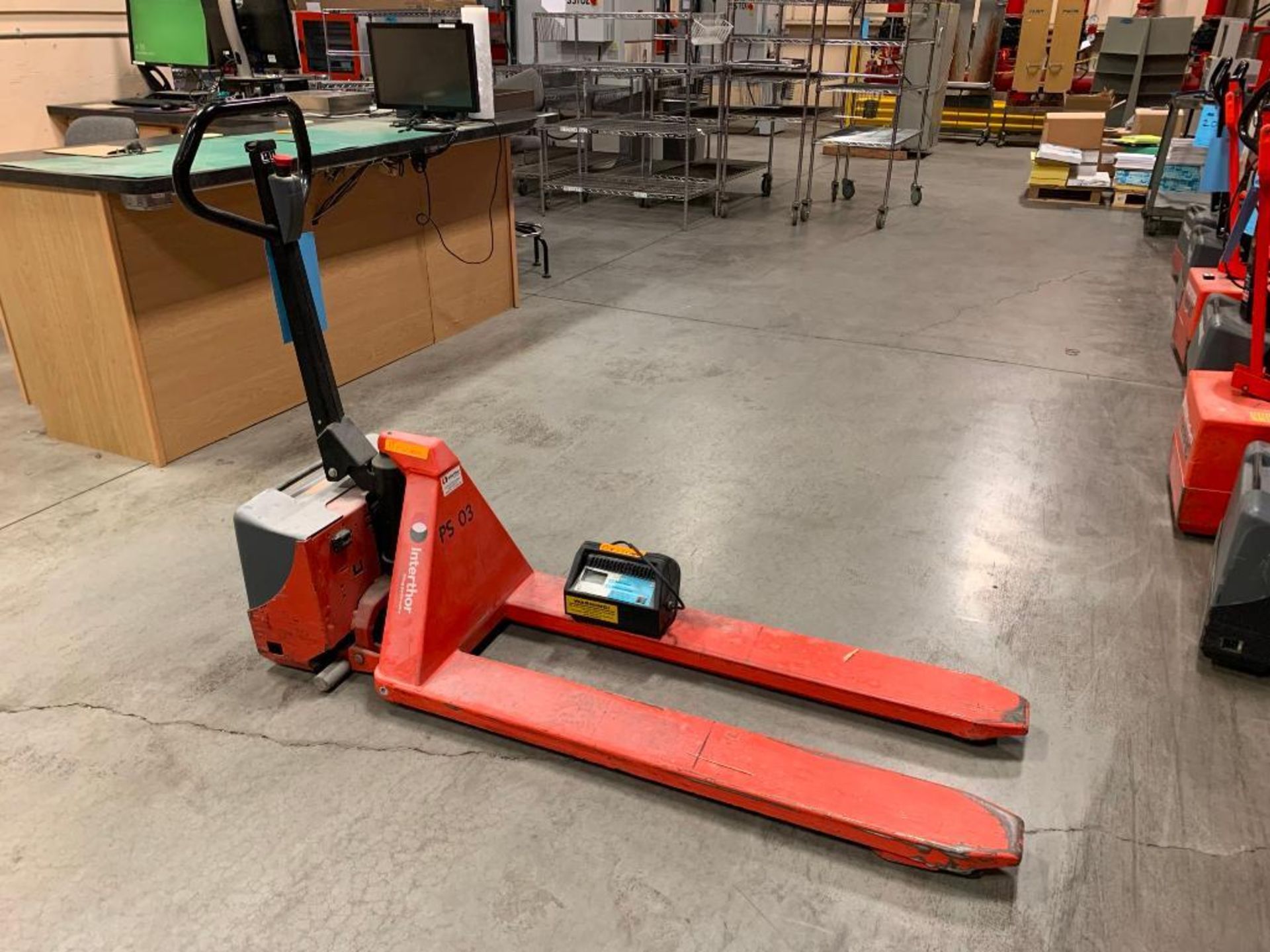 Interthor 3300 Lbs. Electric Pallet Jack Model Thork Lift, w/ Ship'n Shore 10 Amp Battery Charger - Image 2 of 3