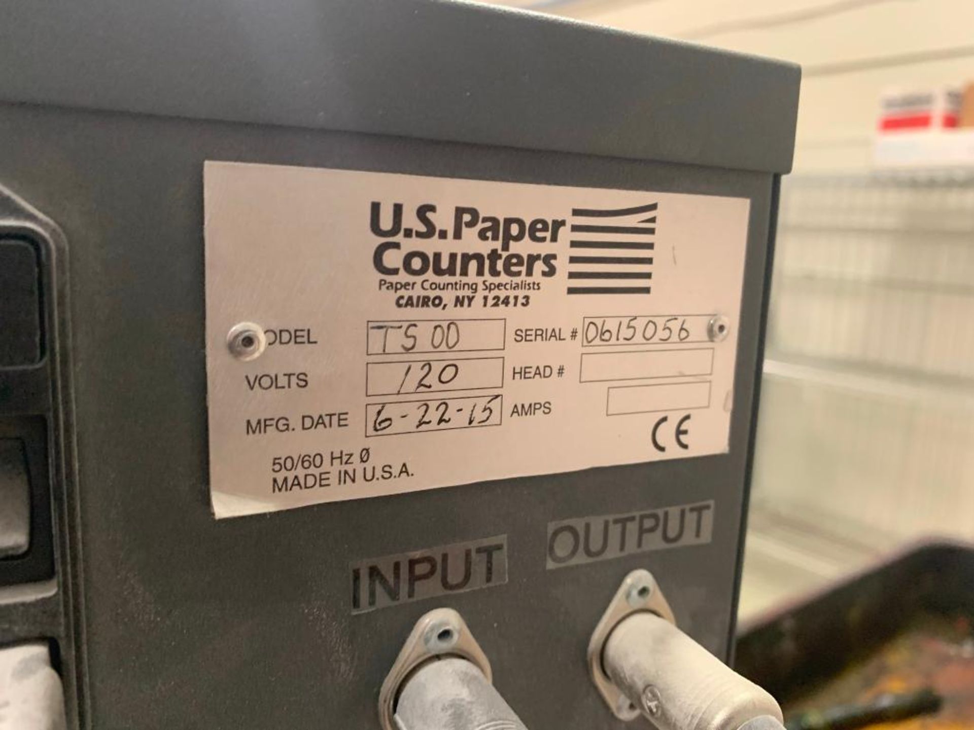 U.S. Paper Counters Sheet Counter Shooter-II D Model TS00, S/N 0615056 (2015) - Image 3 of 3