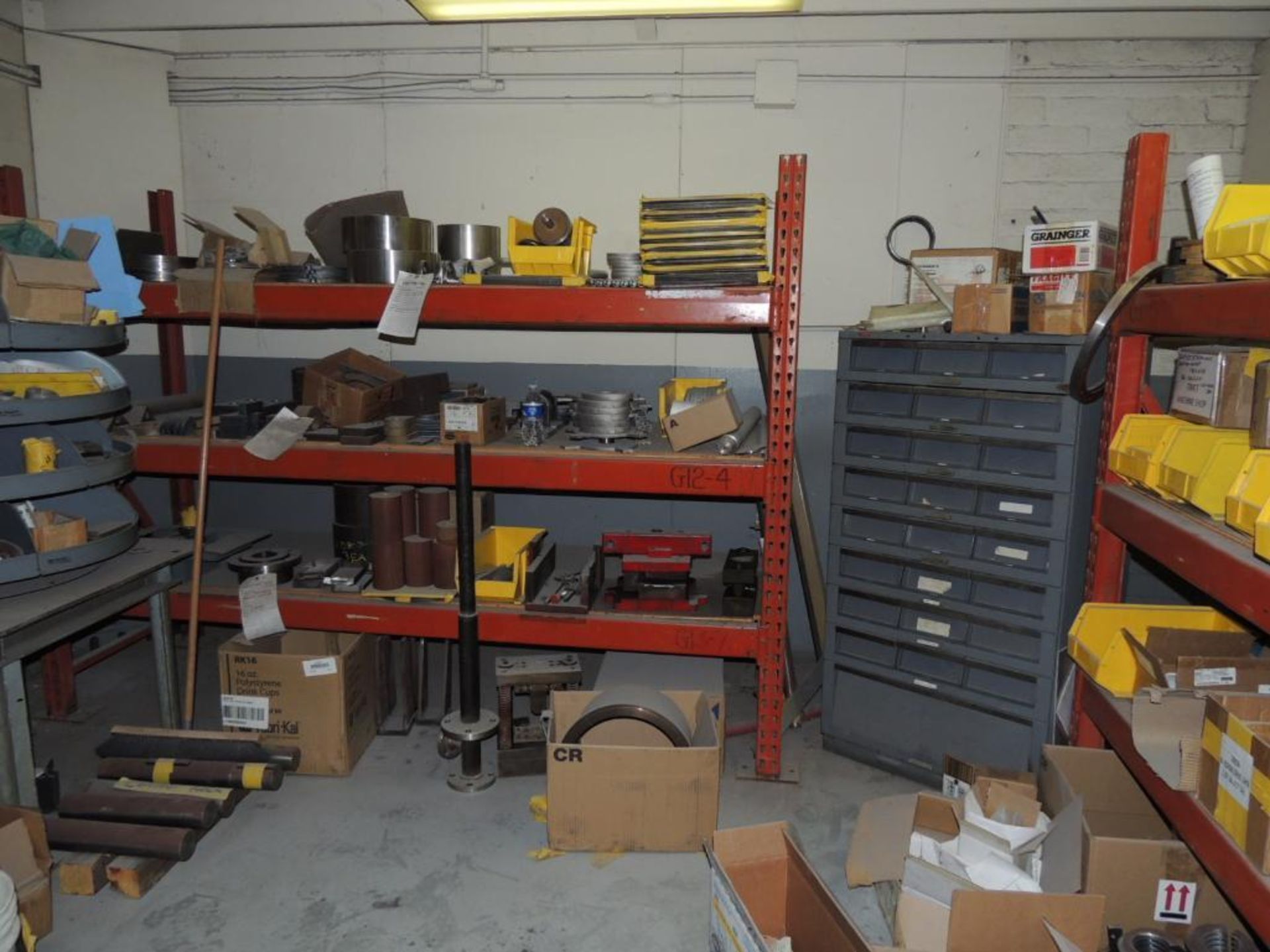 Contents of Gold Room/Critical Parts Storage Area: Scrapper Assembly Parts, Bellows Rings, Inconel B