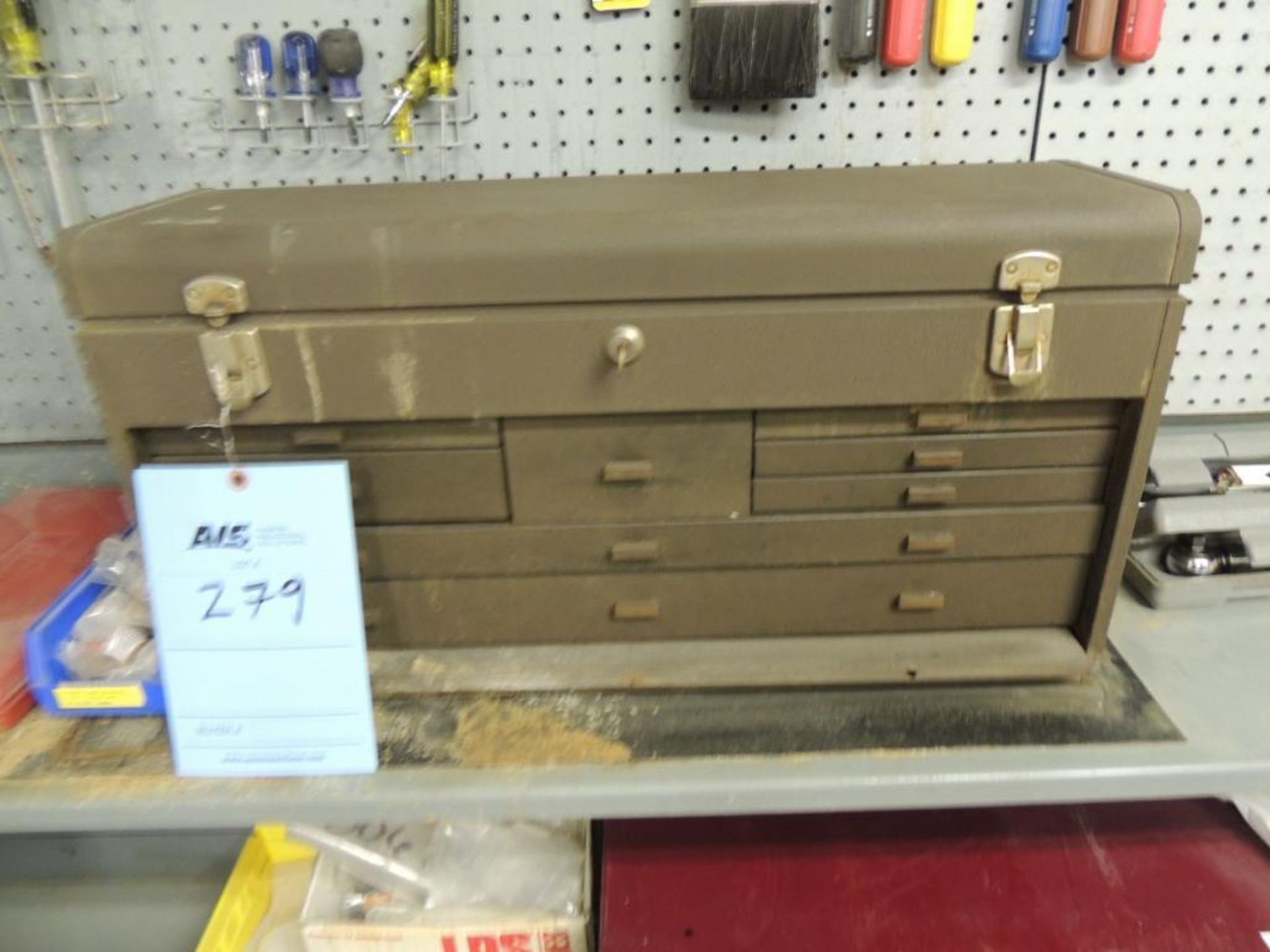 KENNEDY 8 DRAWER TOOL CHEST W/ TOOL BITS, NEW & USED 1/2'' SQUARE, GRADE M-2 (Building T3)