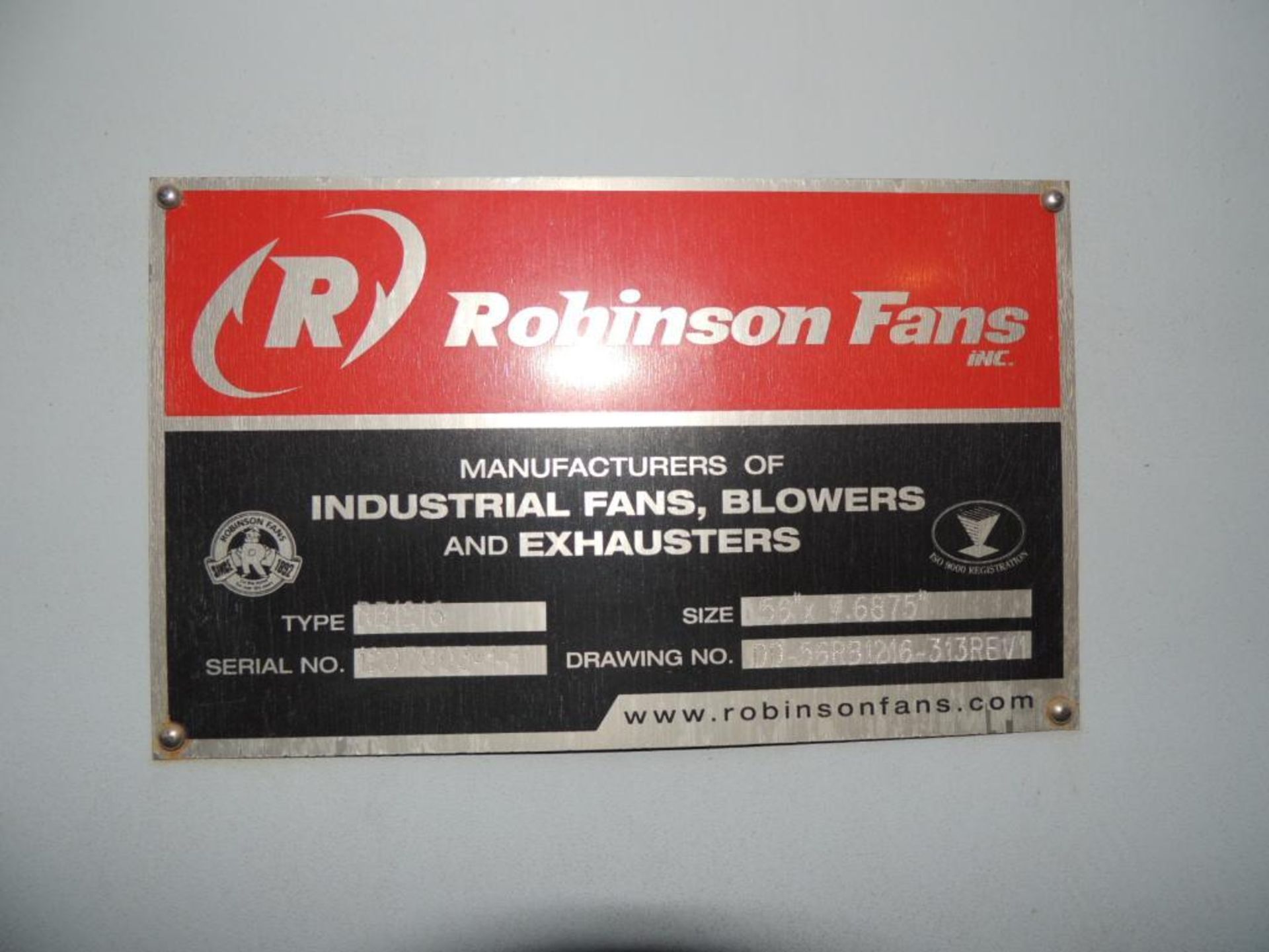 ROBINSON FANS FAN HOUSING ONLY, TYPE RB1216, SIZE 56 IN. X 7.6875 IN. (Building T2) - Image 3 of 3