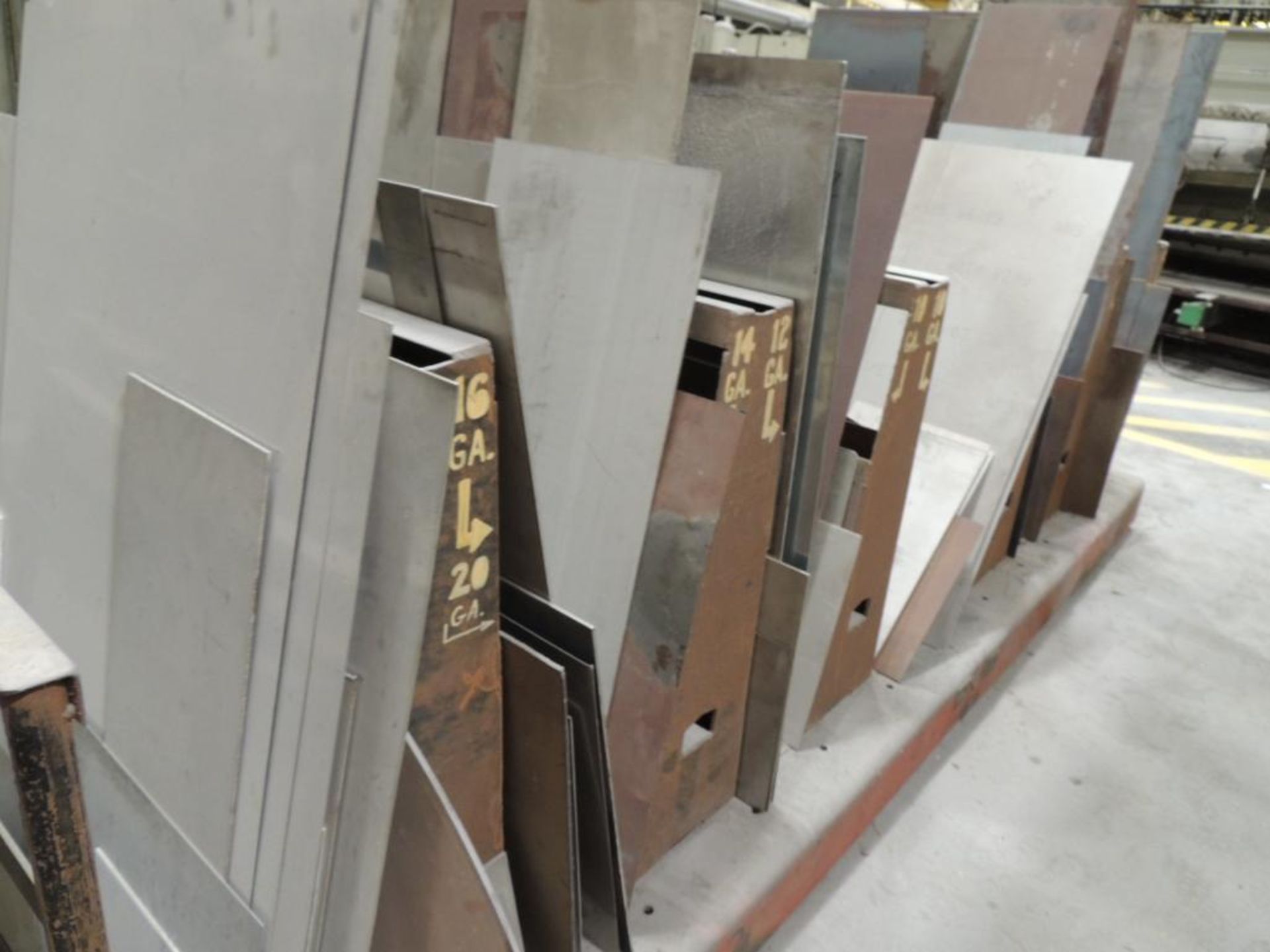 (4) Material Racks w/ Assorted Metal, Aluminum and Copper Plate, Flat Bar, Diamond Plate and Expande - Image 10 of 11