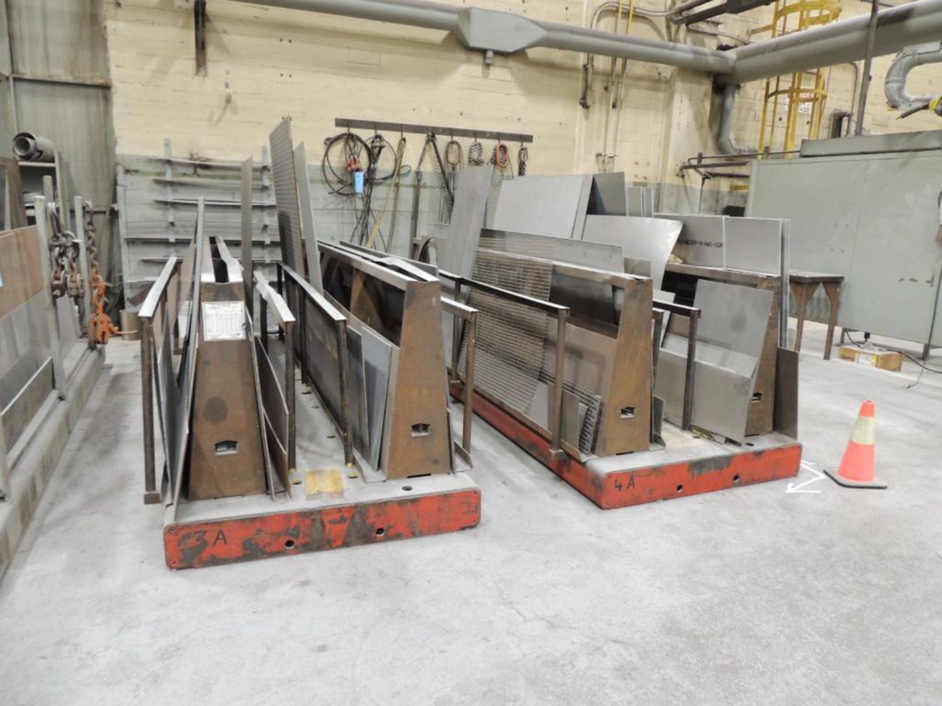 (4) Material Racks w/ Assorted Metal, Aluminum and Copper Plate, Flat Bar, Diamond Plate and Expande - Image 2 of 11