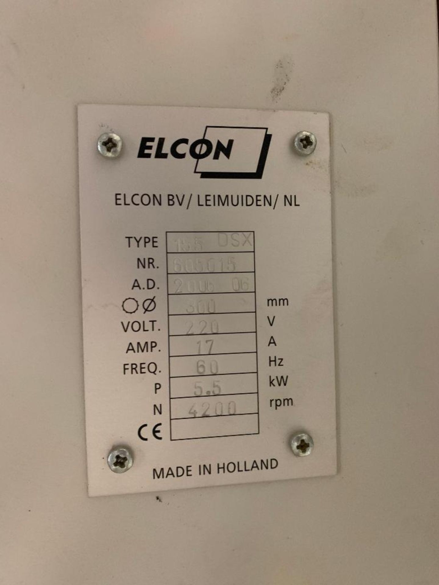 Elcon 185-DSX Vertical Panel Saw, S/N 605015, with Kufo Seco 2 HP Dust Collector UFO-101 - Image 6 of 11