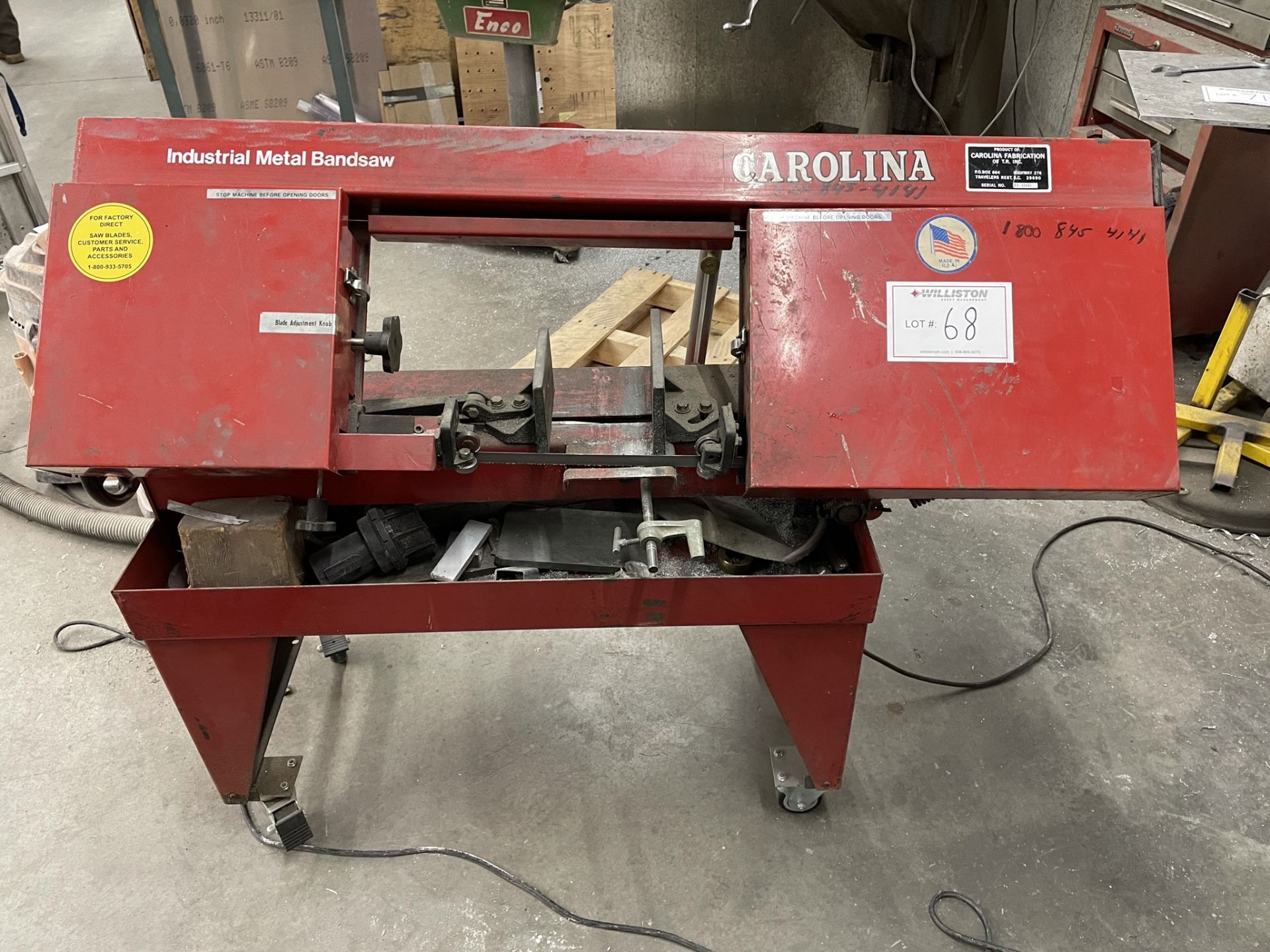 Carolina Horz. Band Saw - SN# CF22091 / 12” Capacity / 3/4HP