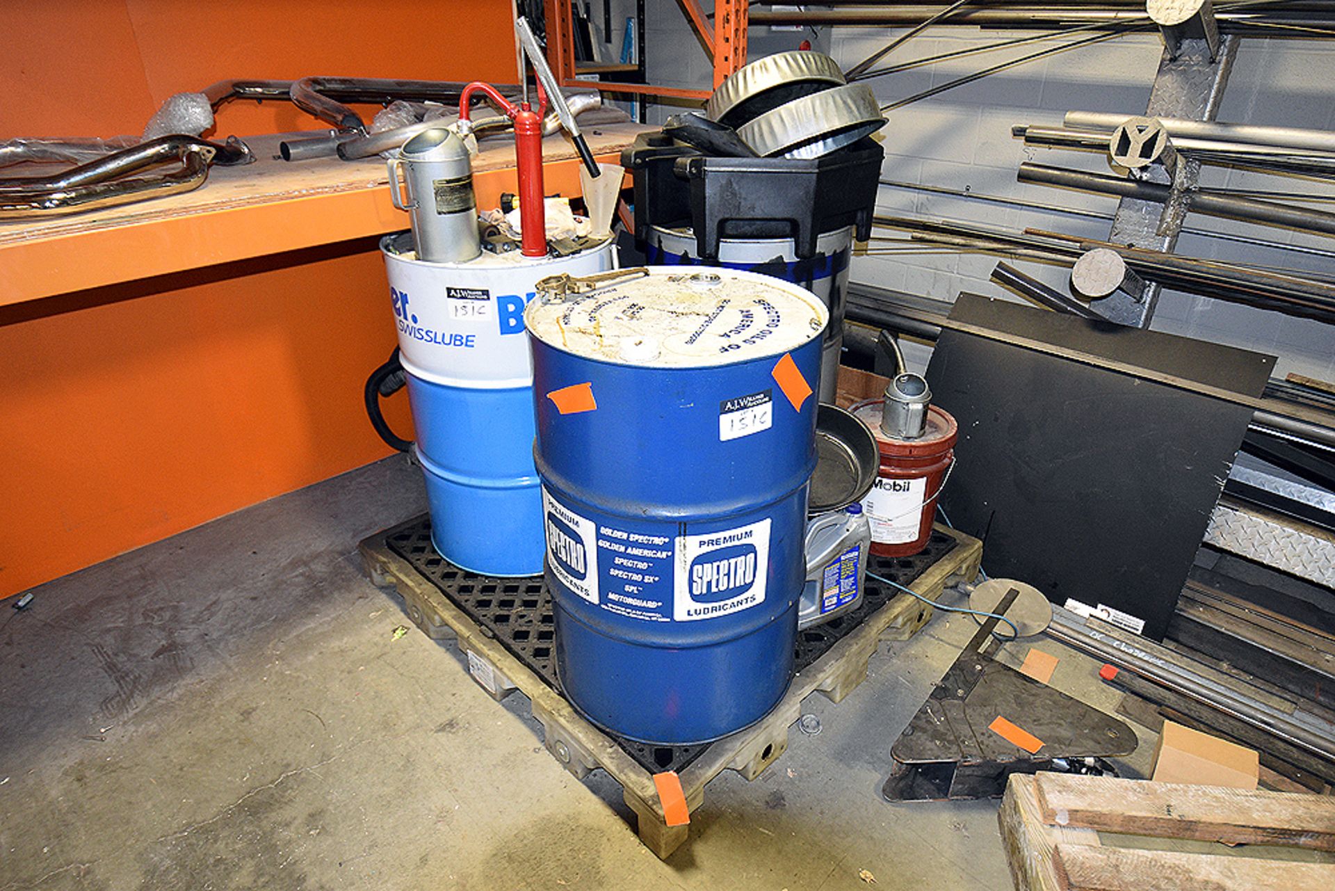 Spectro Premium Lubricant Oil, (2) Partial Drum w/unknown Contents, w/Pig Modular Spill Deck