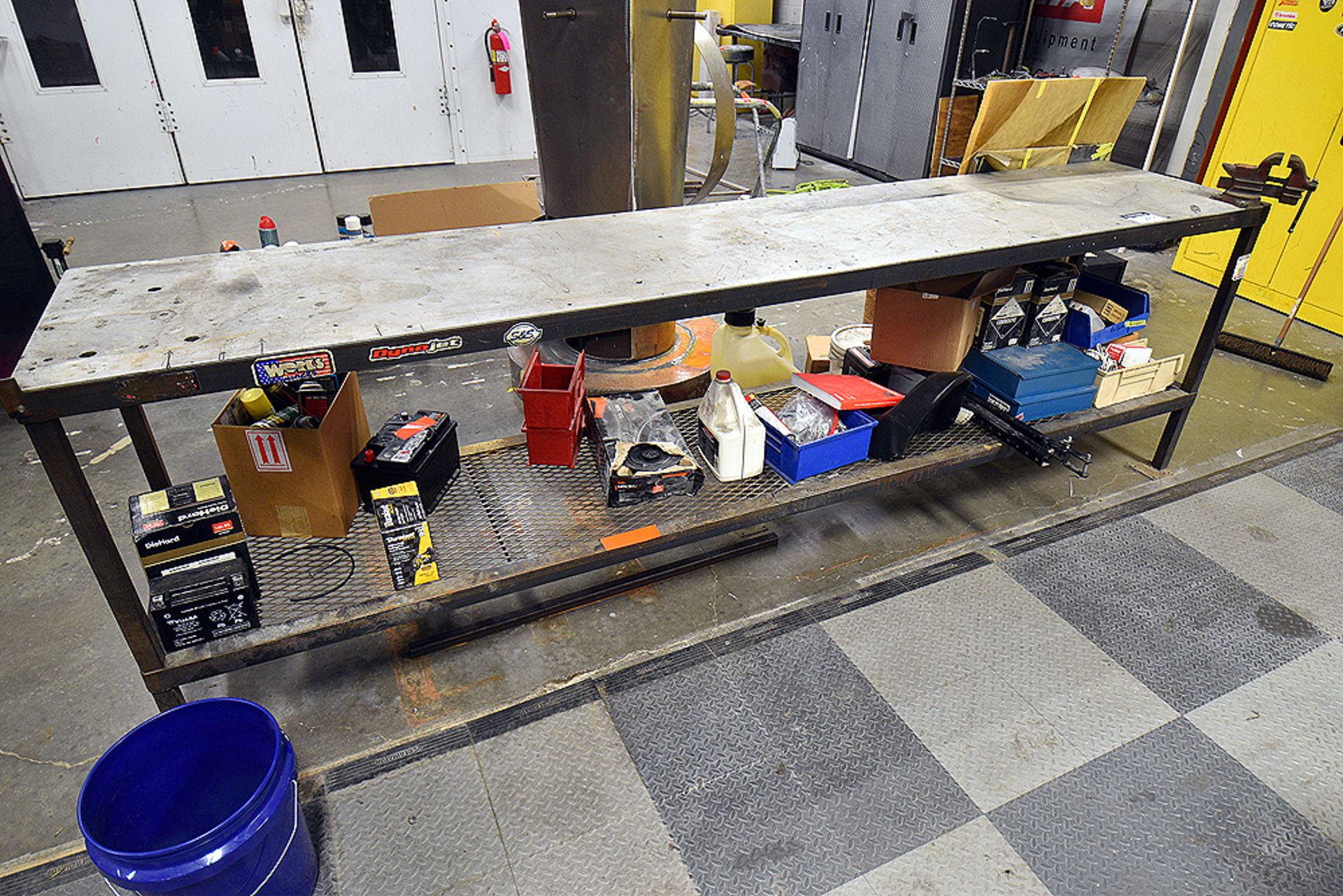 {LOT} Steel Work Bench (2'x10') w/ 3" Vise - Image 2 of 4