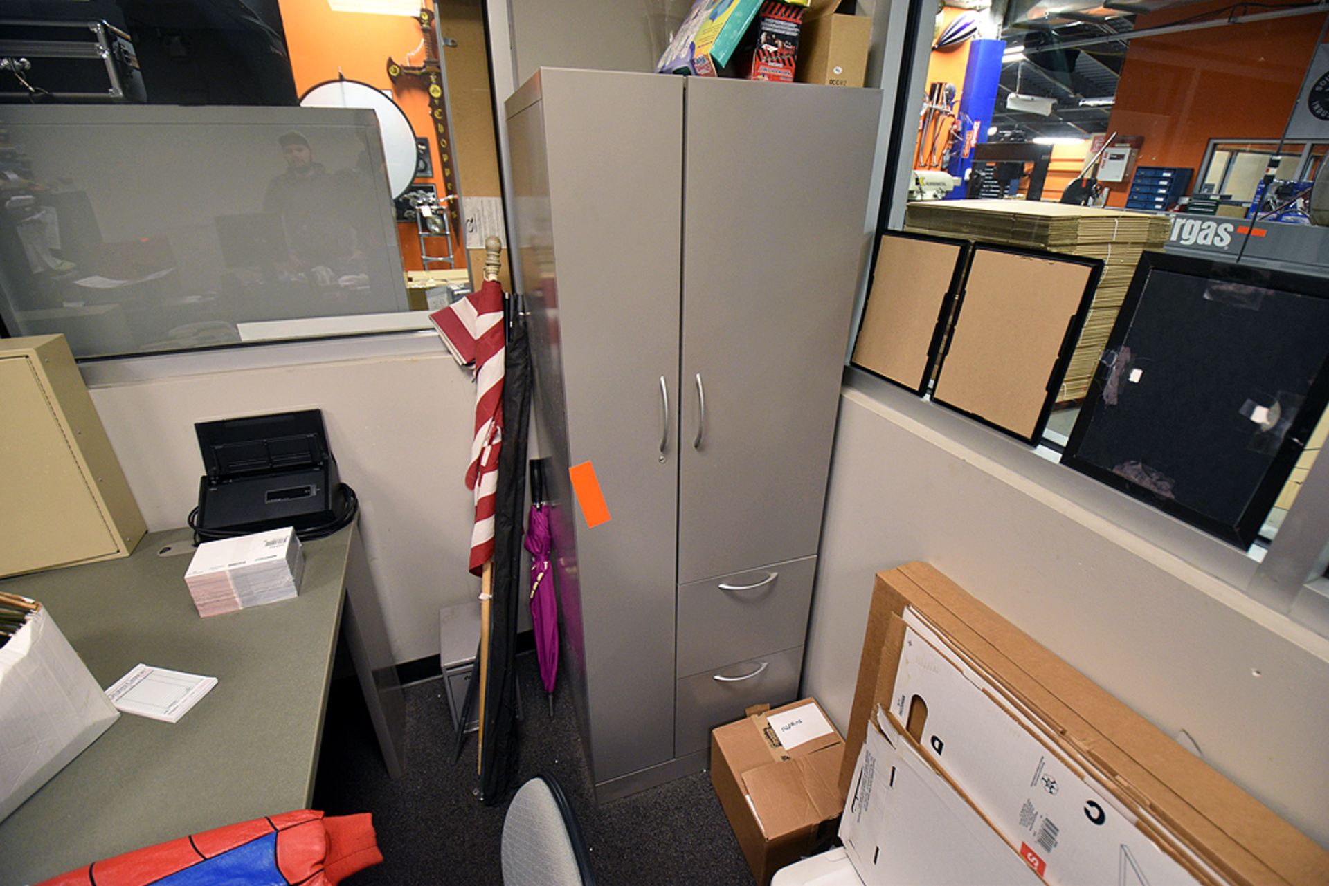 {LOT} Contents of Office: Desk, File Cabinets, Fridge etc. - Image 3 of 5