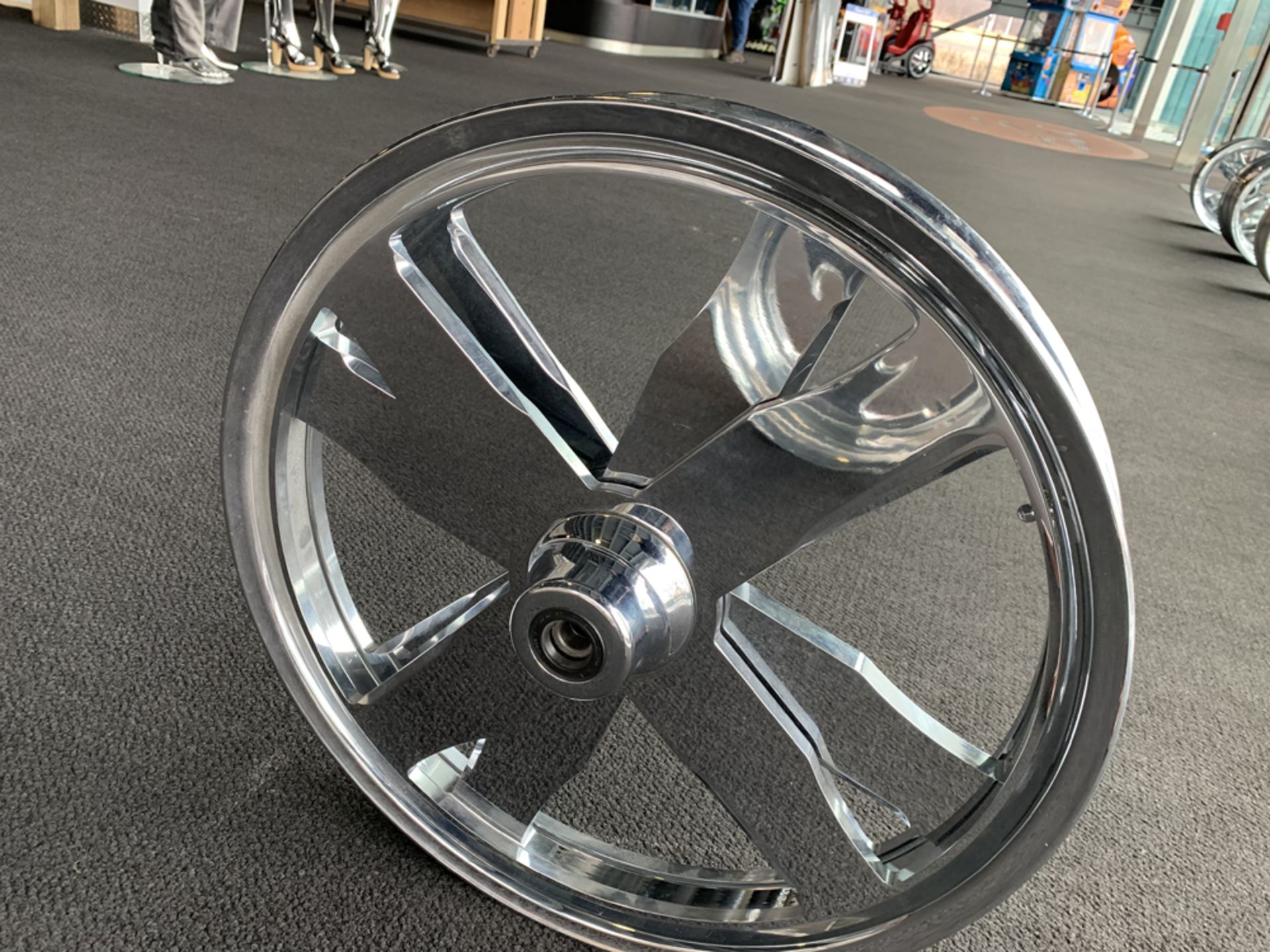 Chrome Motorcycle Rim, 22"x2-3/4" Spinner - Image 2 of 2