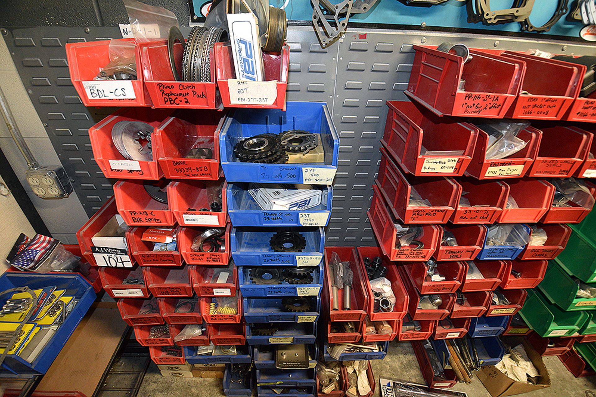 {LOT} Brake Lines, Bearings, S&S Parts, Carbs, Throttle Body w/ Organizer Bins - Image 2 of 4