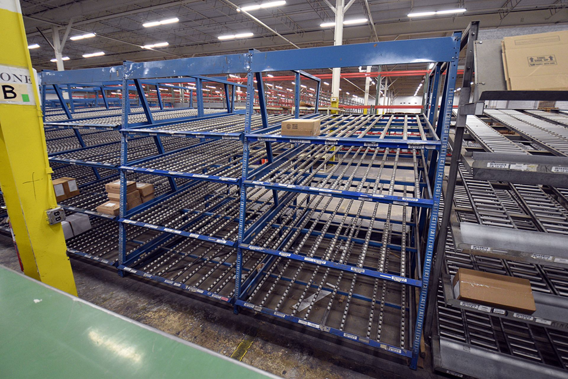 4-Tier Gravity Fed, Carton Flow Rack (116"x125""x95"H) (108"x1" Rollers) - Image 3 of 3