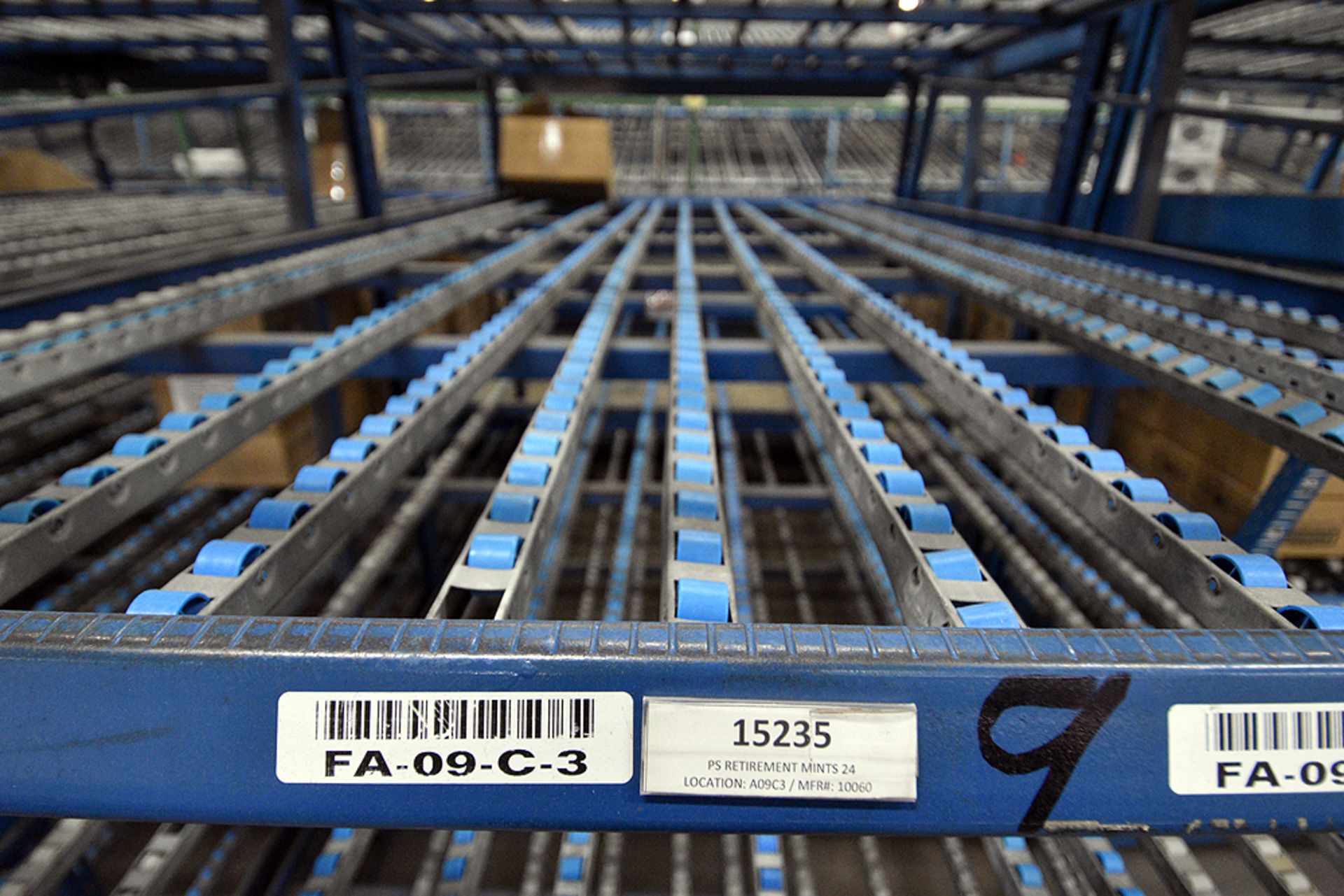 4-Tier Gravity Fed, Carton Flow Rack(132"x601.5"x95"H) (108"x1" Rollers) - Image 2 of 3