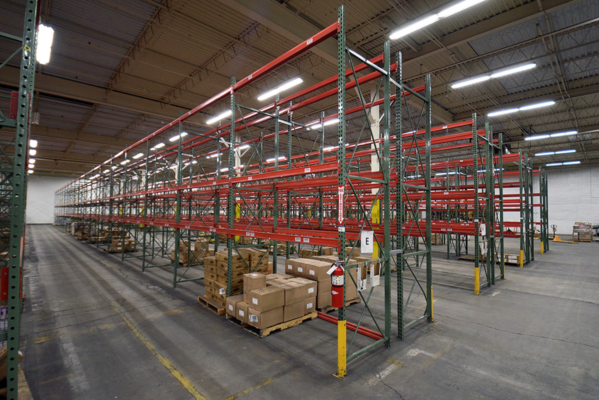 Group of 36 Sections of Teardrop Style Pallet Racking, 14' x 42"