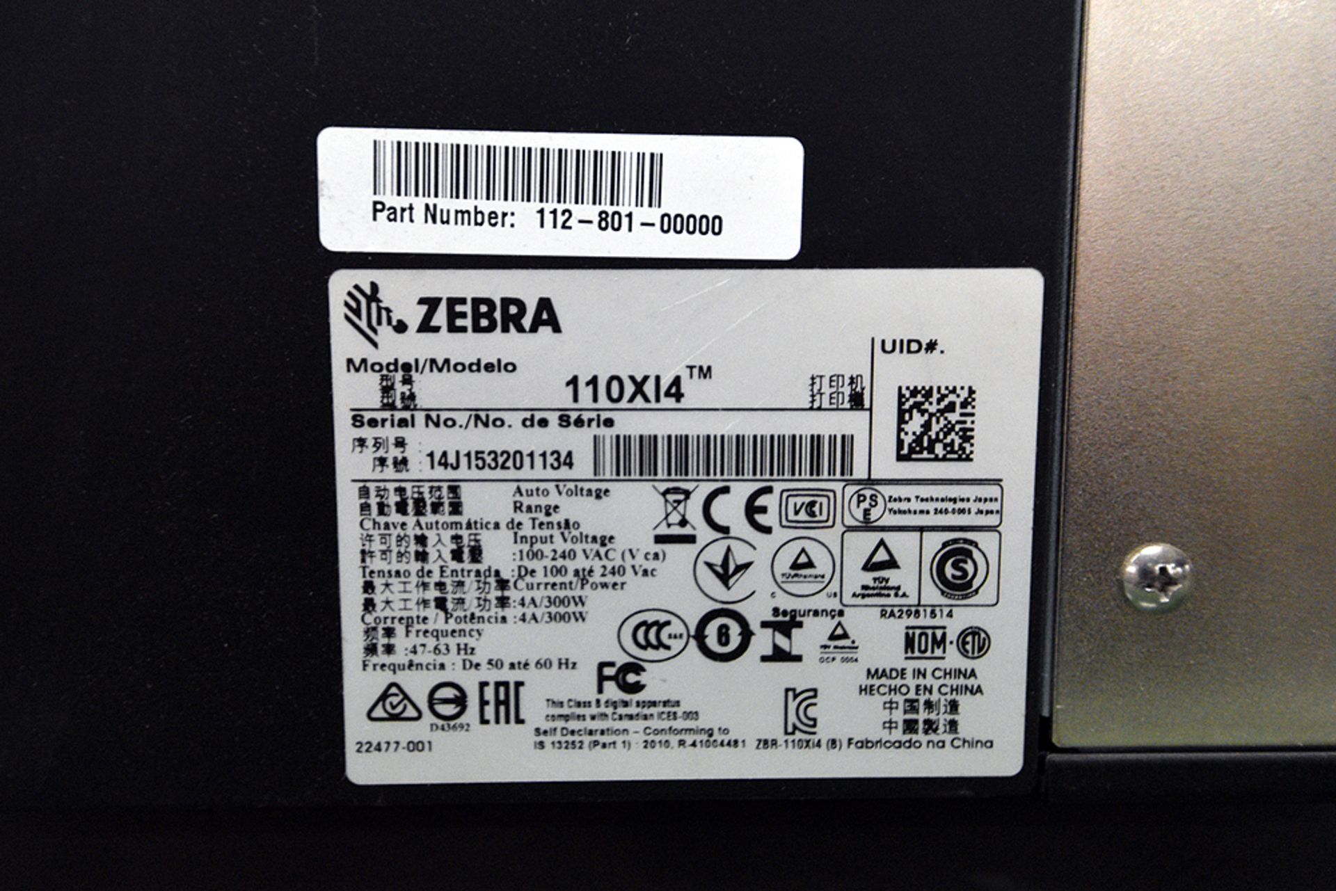 Zebra 110Xi4 Printer - Image 3 of 3