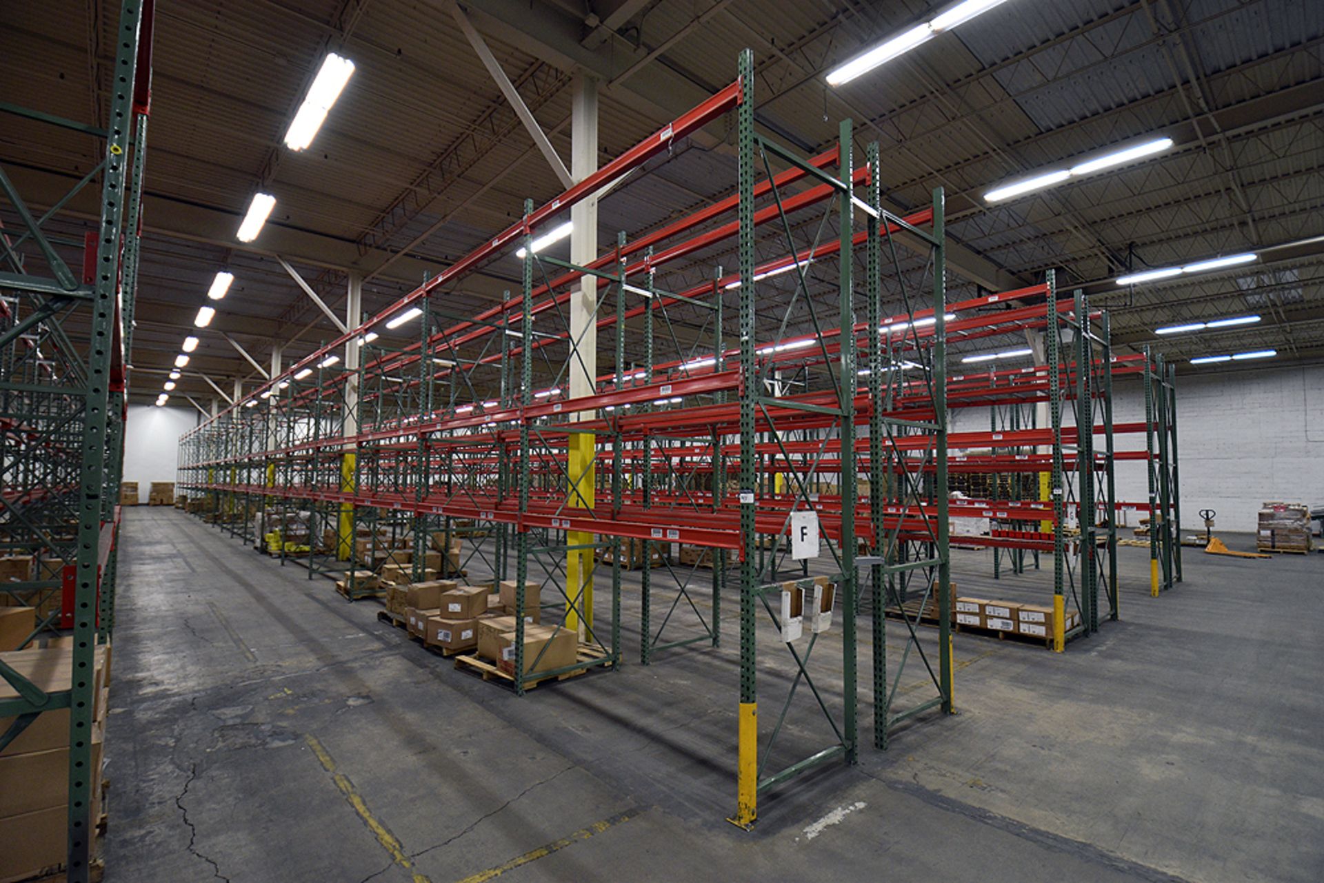 Group of 36 Sections of Teardrop Style Pallet Racking, 14' x 42"