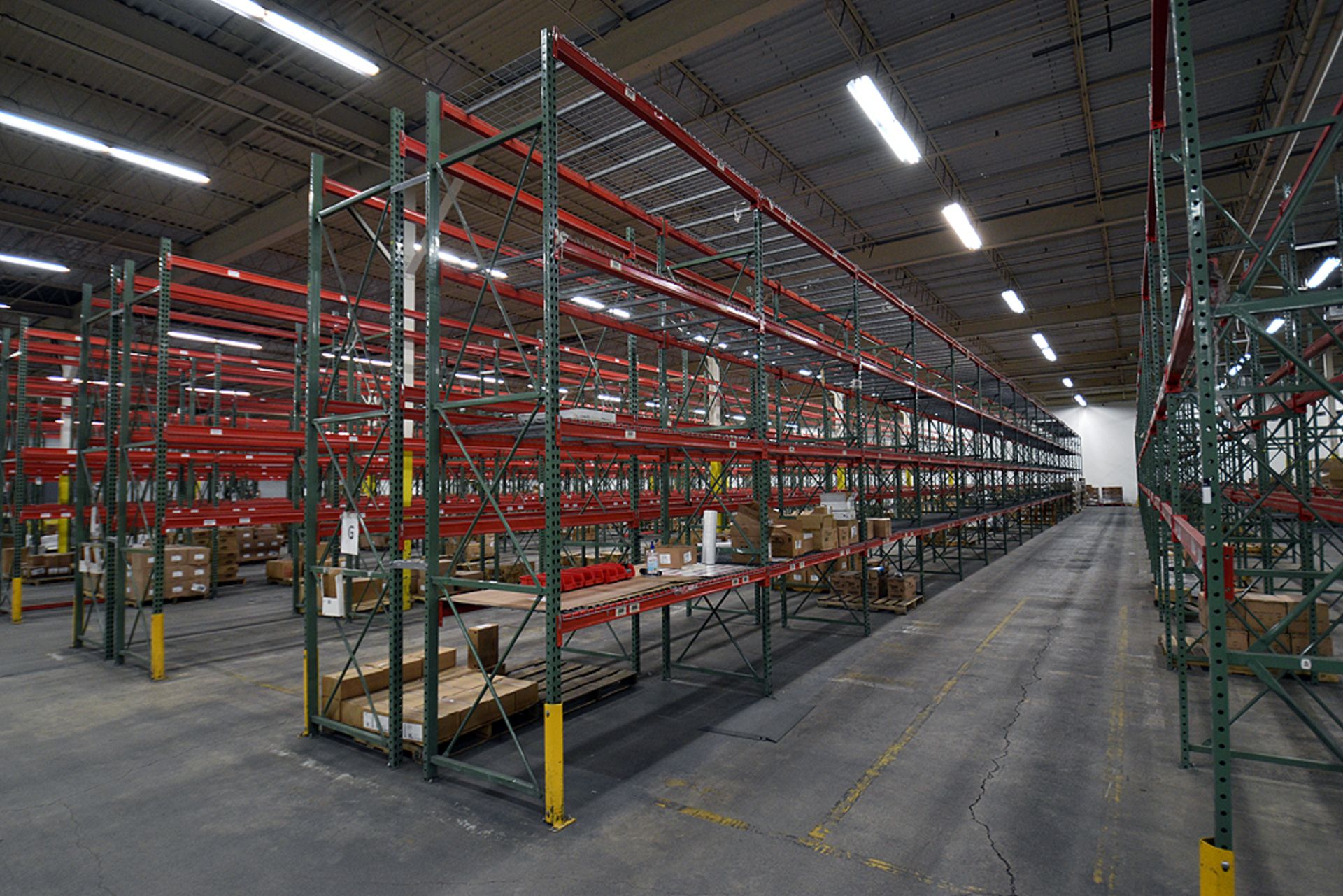 Group of 36 Sections of Teardrop Style Pallet Racking, 14' x 42"