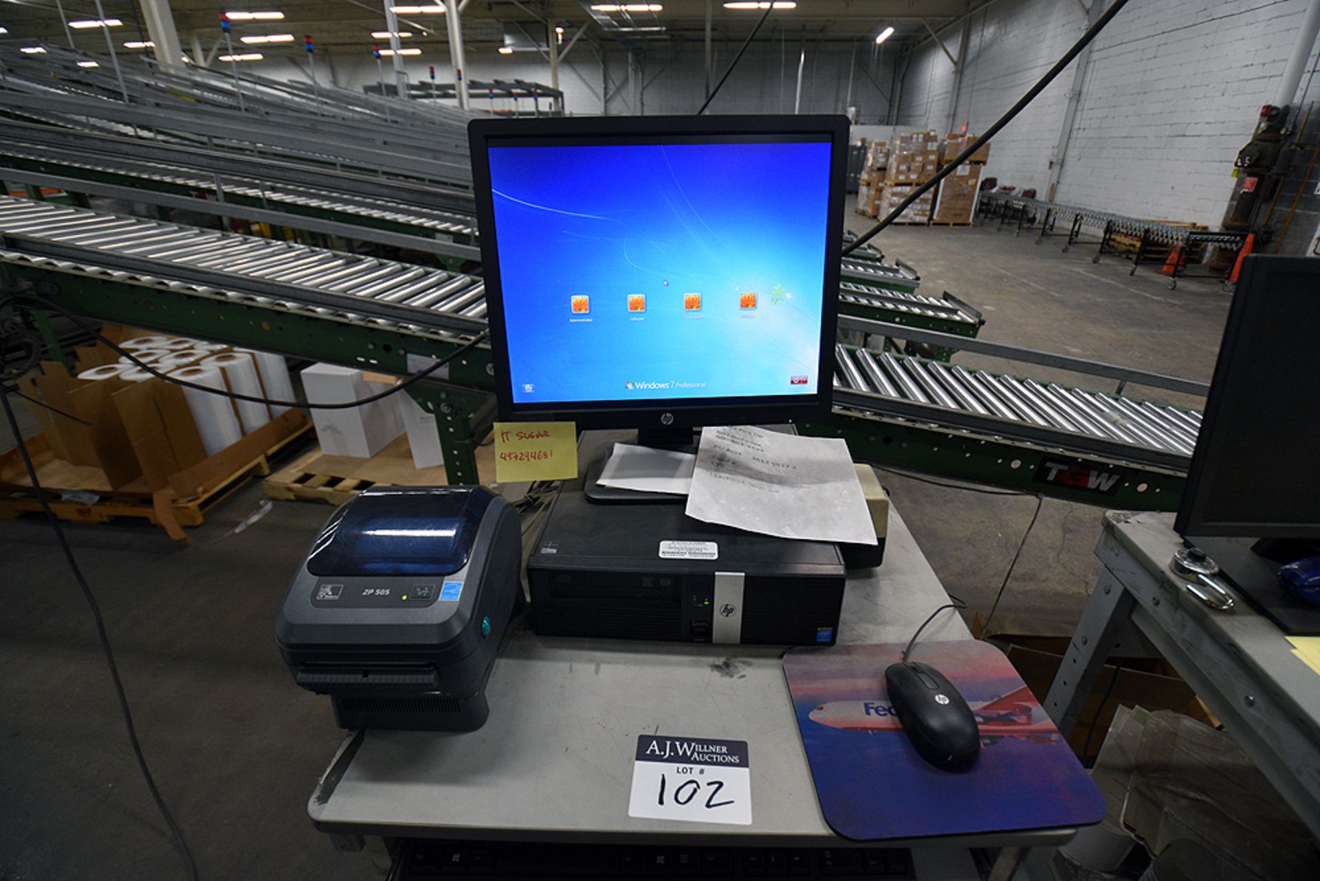 Zebra P505 Label Printer, HP RP500 i5 PC, Laser Printer, Toledo Scale & Cart - Image 2 of 4