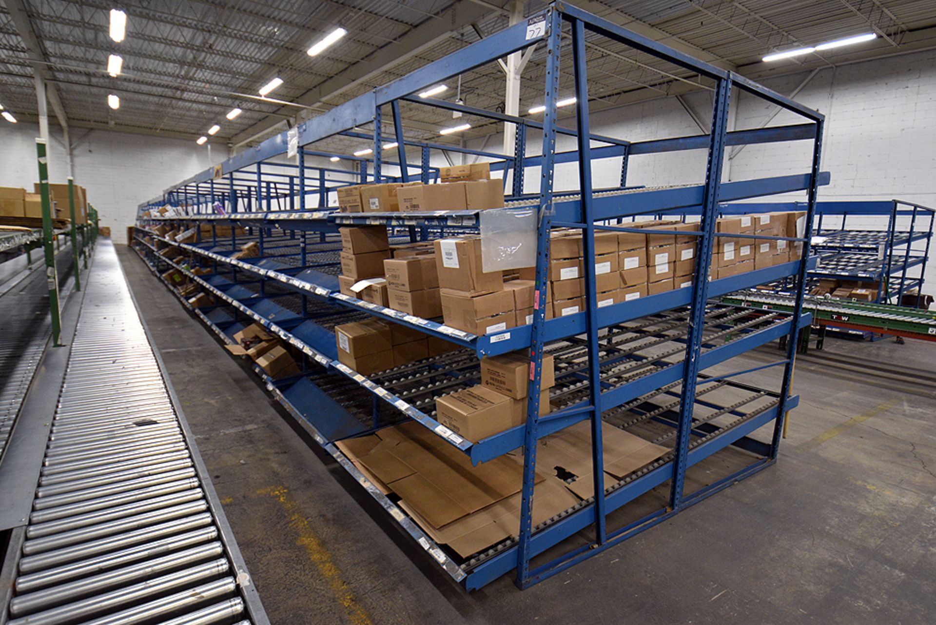 4-Tier Gravity Fed, Carton Flow Rack(132"x601.5"x95"H) (108"x1" Rollers) - Image 3 of 3