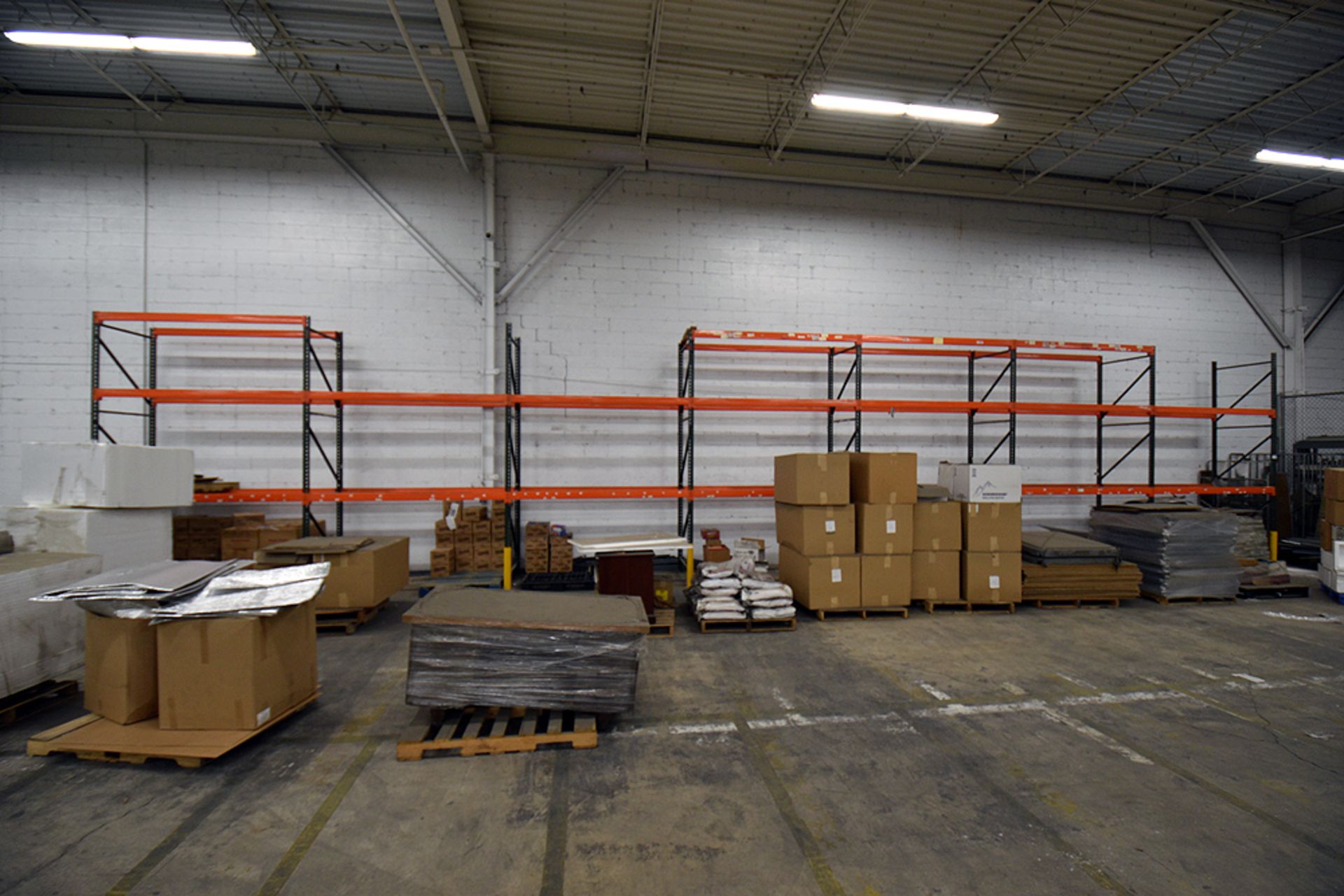 Group of 7 Sections of Teardrop Style Pallet Racking, 12' x 42"