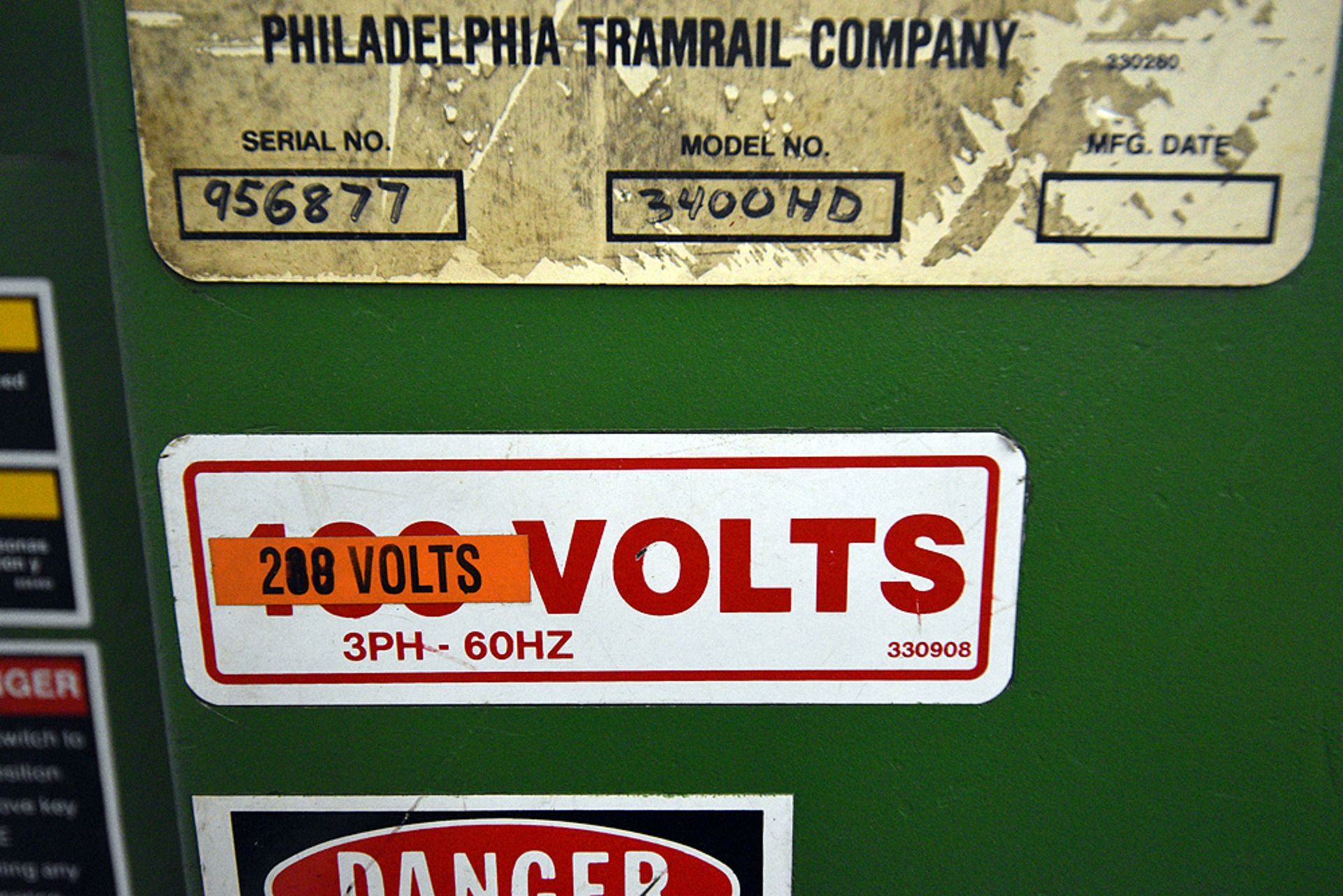 Philadelphia Tramrail 3400HD Vertical, Hydraulic Baler - Image 7 of 8