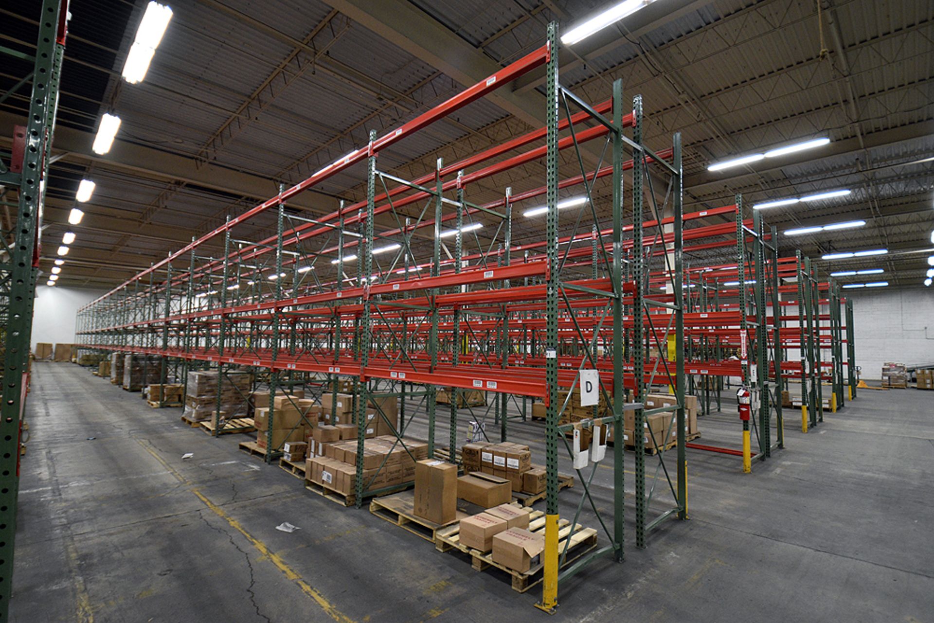 Group of 36 Sections of Teardrop Style Pallet Racking, 14' x 42"