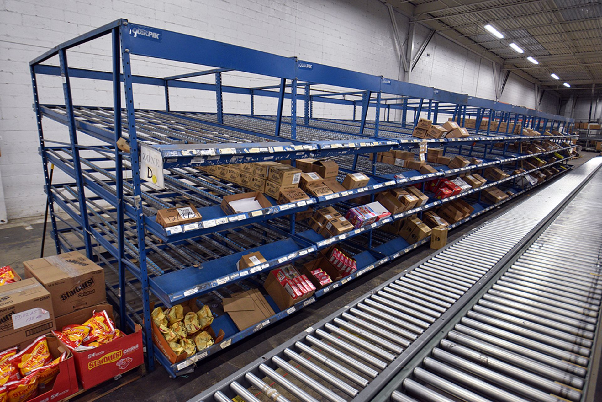 4-Tier Gravity Fed, Carton Flow Rack (125"x841.5"x96"H) (108"x1" Rollers) - Image 3 of 3