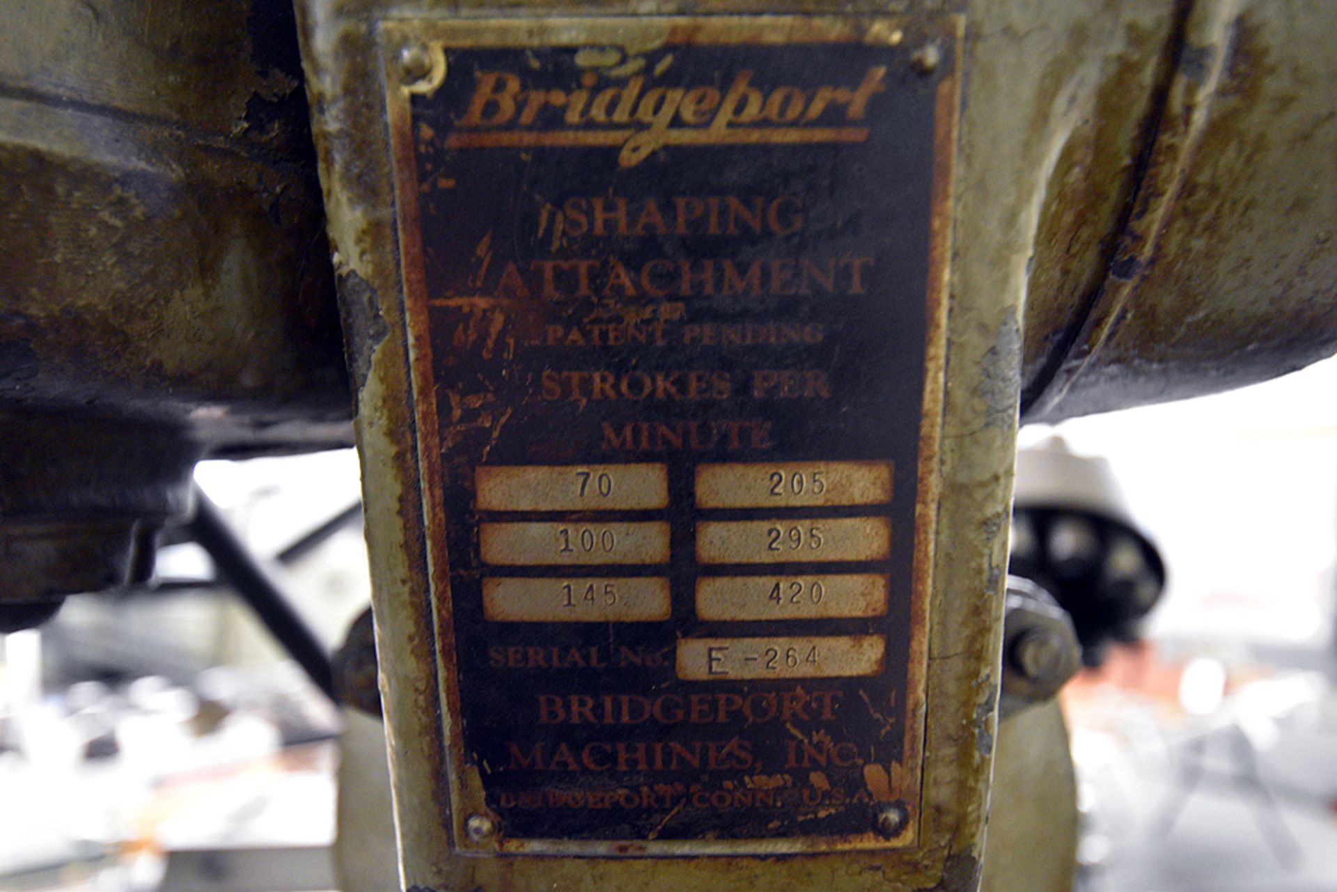 Bridgeport Shaping Attachment Serial Number: E-264 - Image 4 of 5