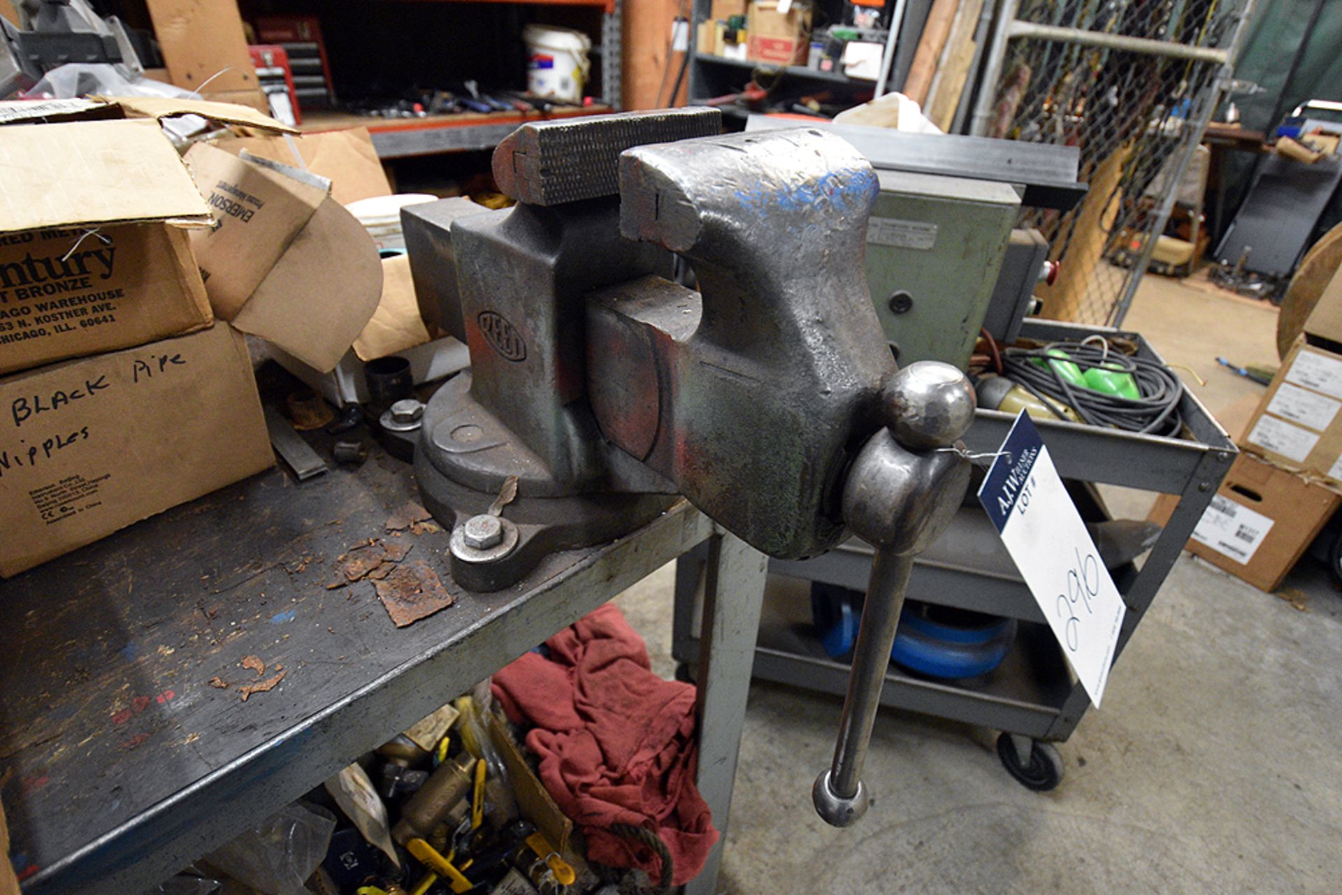 Reed No. 105 Bench Vise w/Steel Work Table (48" W. x 48" L. x 36" D.) - Image 4 of 5