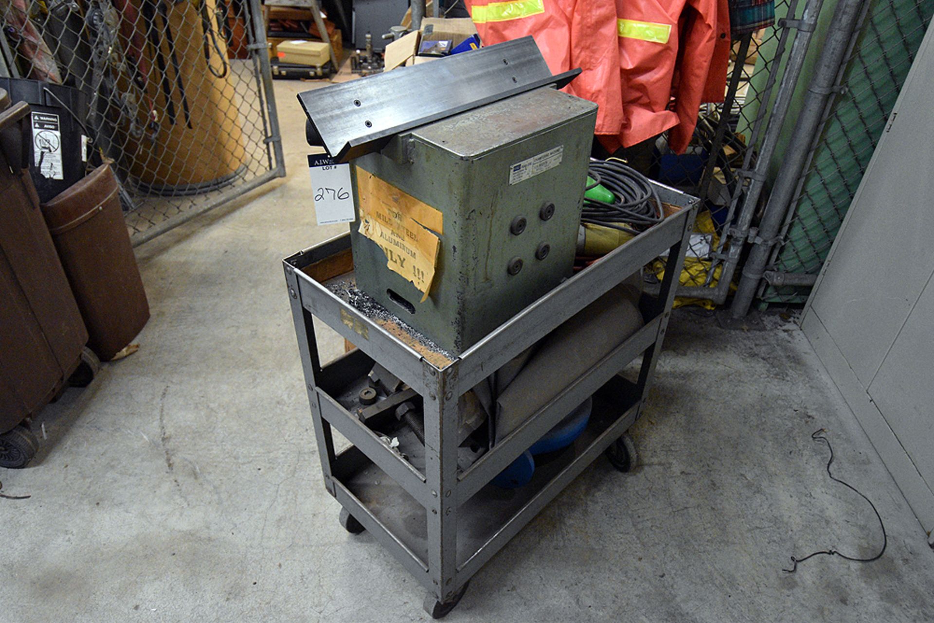 1989 Pem Penn-Erie Chamfering Machine w/3-Teir Metal Push Cart