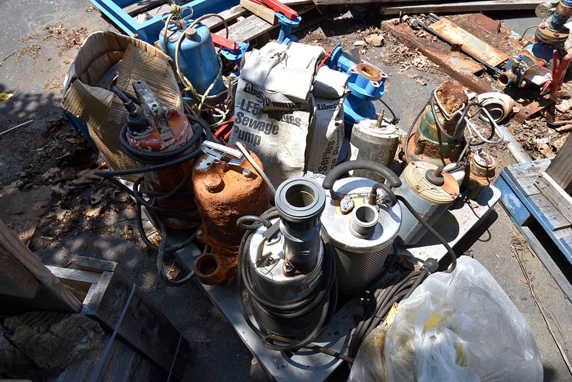 Group of Sump Pumps, Motors & Valves On Skid - Image 2 of 2
