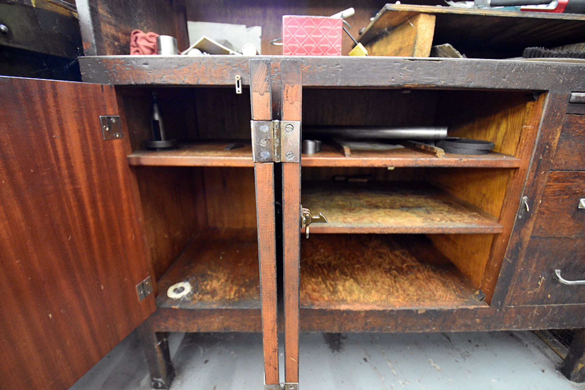 Wood Machinist Cabinet (48 1/2" x 43 1/2" x 18"D.) w/Contents - Image 4 of 4