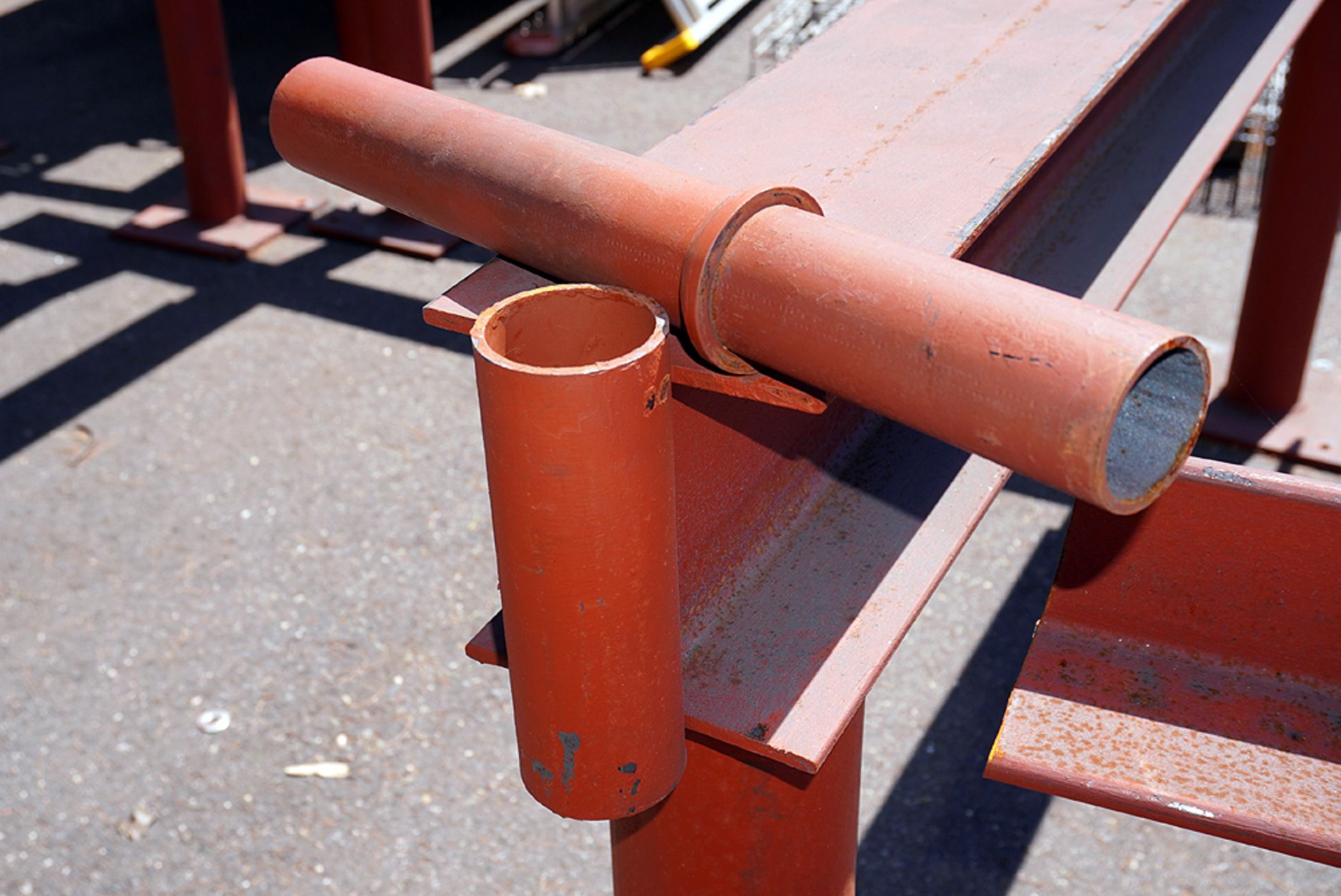 CUSTOM BUILT STEEL BOLT DOWN MATERIAL RACK - Image 7 of 14