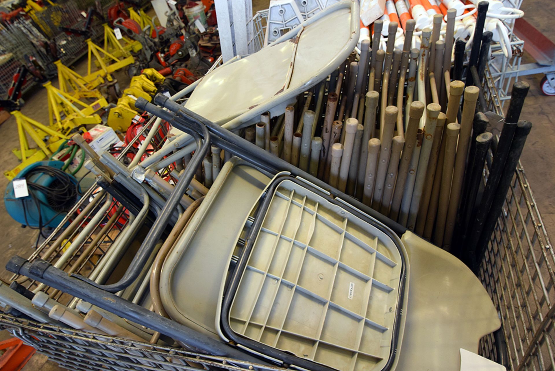 Folding Chairs w/ Collapsible Wire Stack Bin - Image 2 of 2