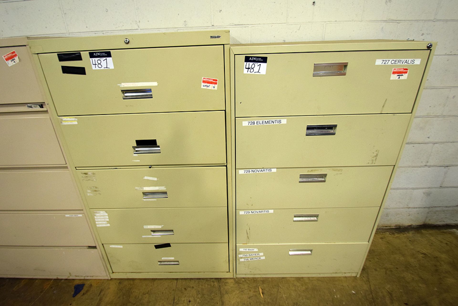 A Group of (3) Ass't 5-Draw File Cabinets - Image 4 of 4