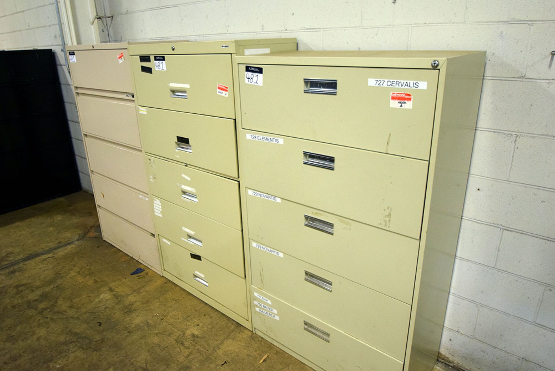 A Group of (3) Ass't 5-Draw File Cabinets - Image 2 of 4