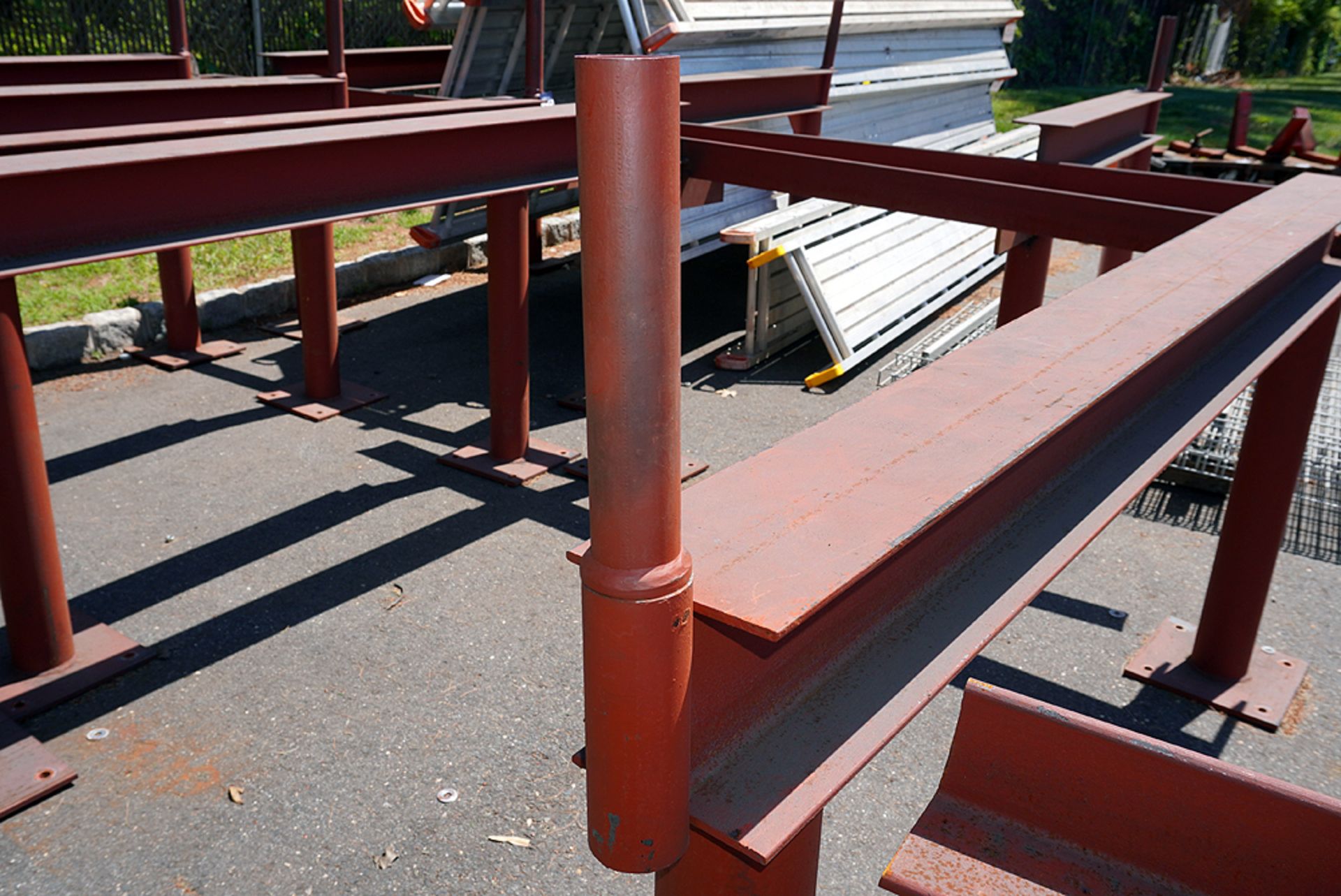 CUSTOM BUILT STEEL BOLT DOWN MATERIAL RACK - Image 6 of 14