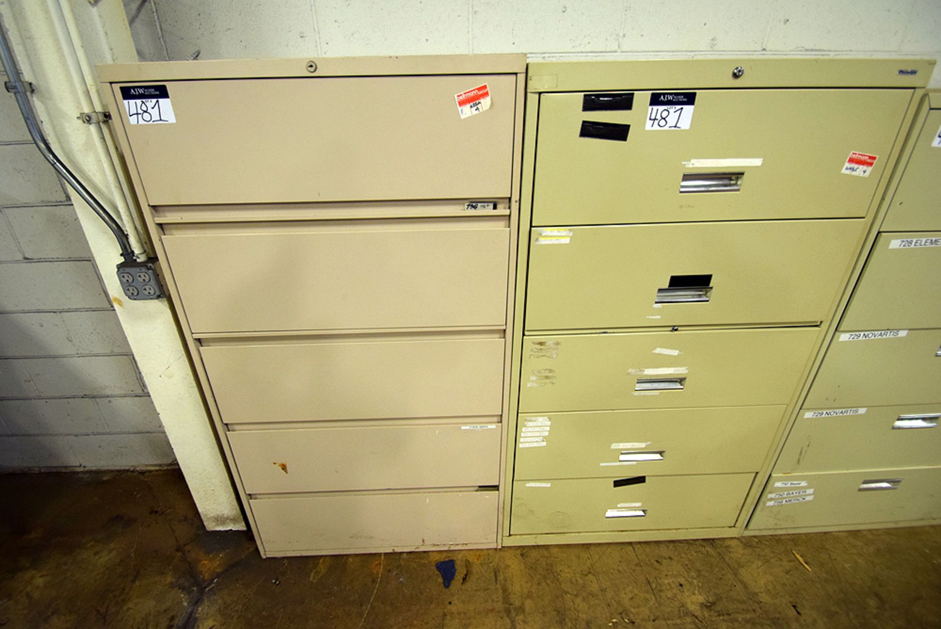 A Group of (3) Ass't 5-Draw File Cabinets - Image 3 of 4