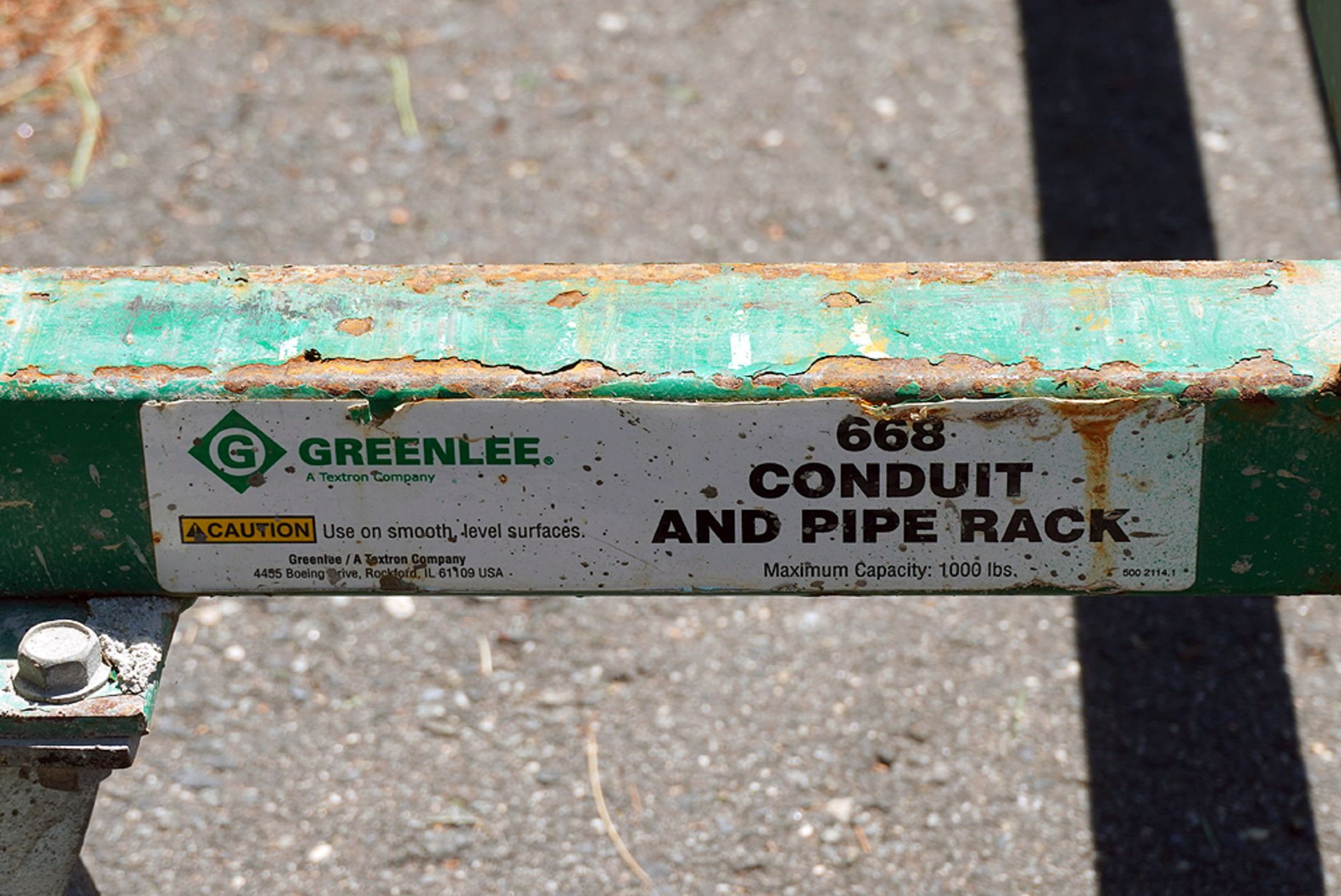 GREENLEE ROLLING CONDUIT AND PIPE RACK - Image 6 of 6