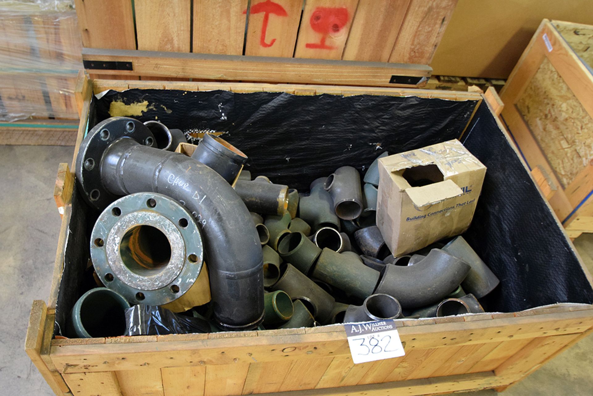 A Group of Black & Green Steel Buttweld Fittings & Flanges, 3" to 10" (on 6 pallets & Rolling Cart) - Image 8 of 8
