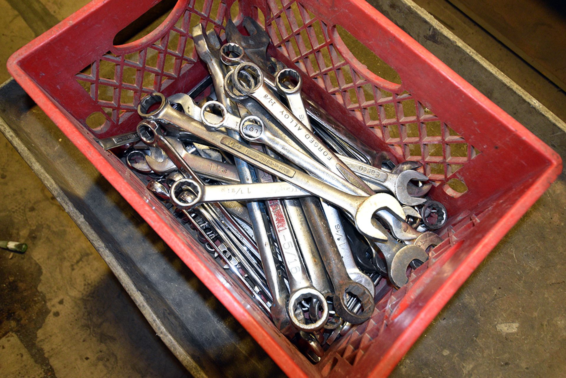 CRATE OF COMBINATION WRENCHES