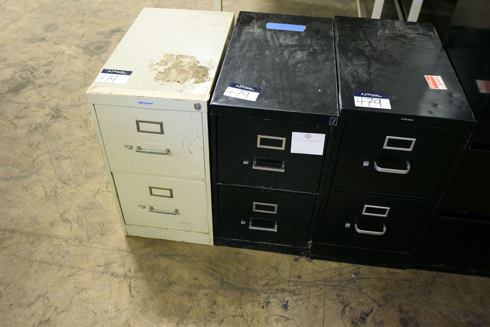 A Group of (3) Ass't 2-Draw File Cabinets