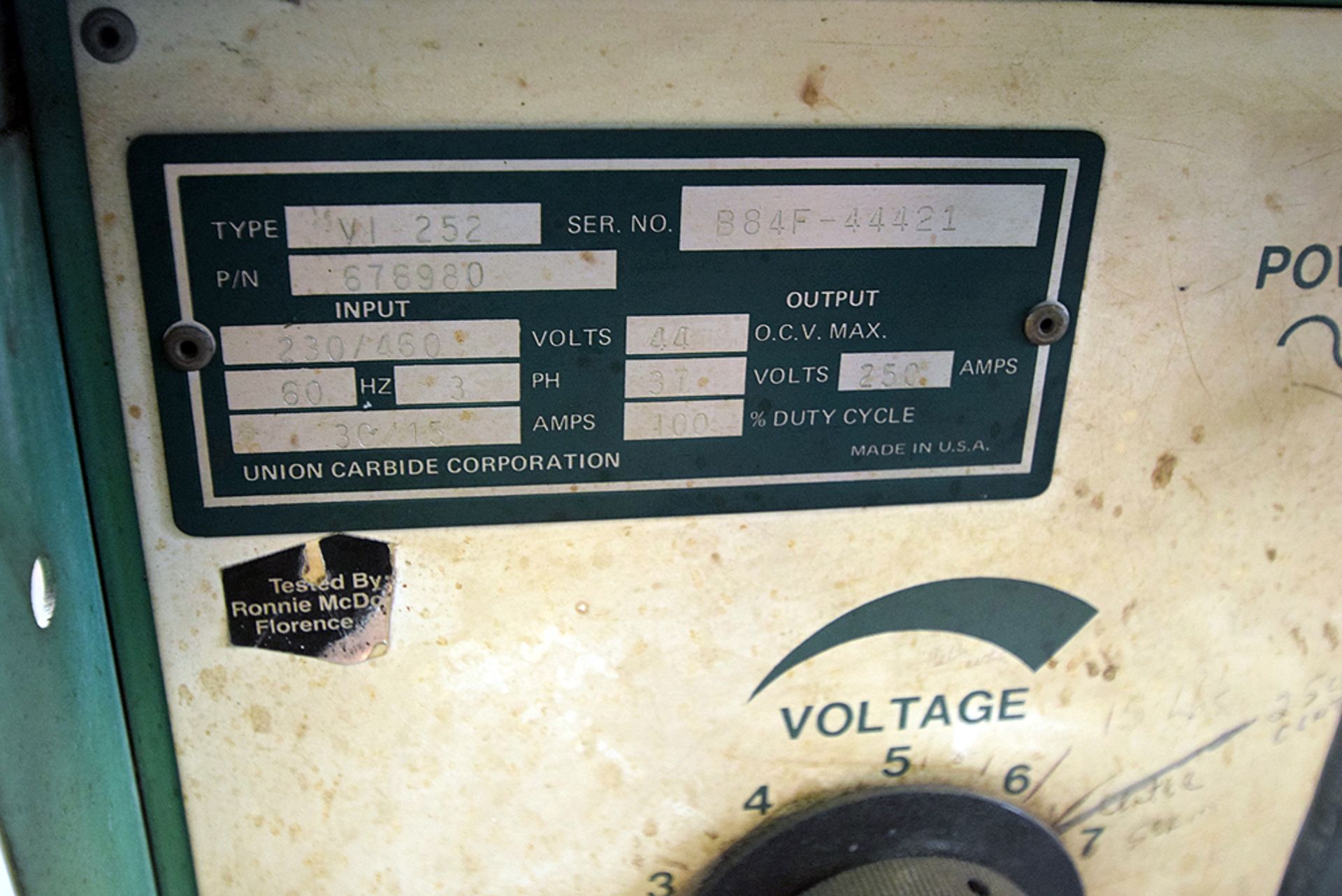 Linde Model Vi-252CV, Welder w/ Mig 31A Wire Feed - Image 3 of 3