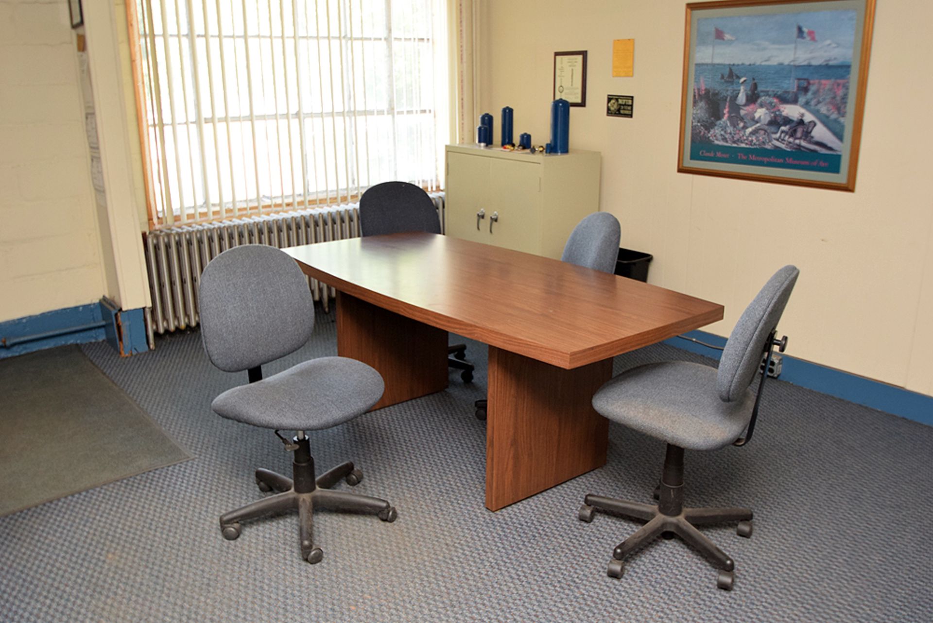 7' Formica Conference Table w/ 4 Chairs