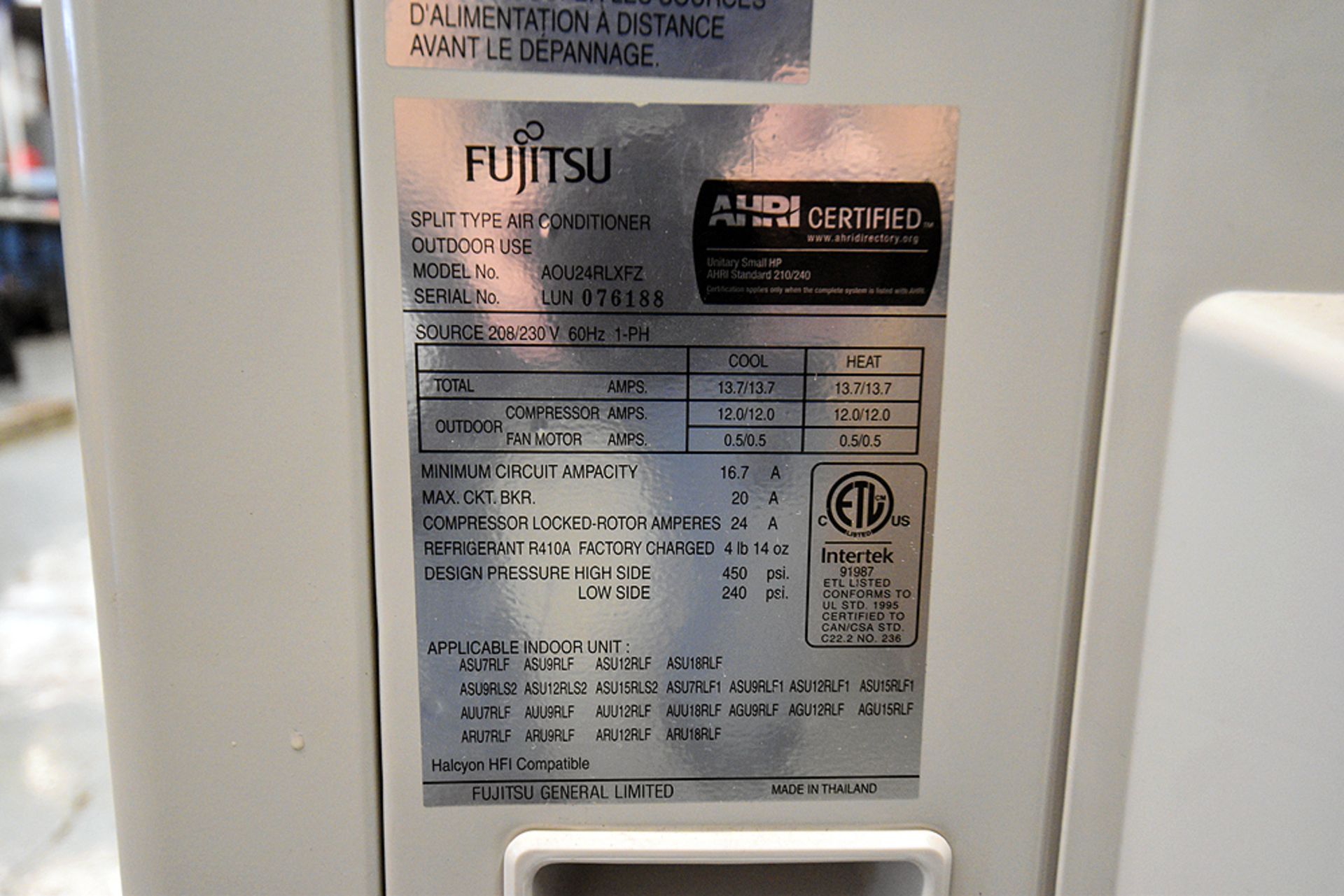 Fujitsu Air Conditioner - Image 2 of 4