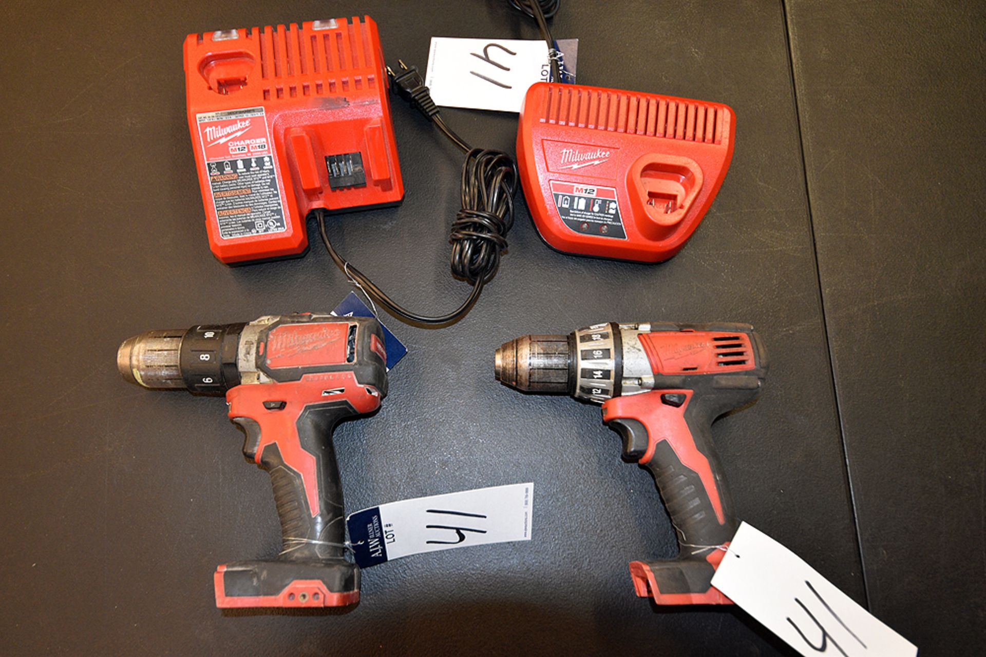 {LOT} A Group of Ass't Milwaukee Drills & Chargers